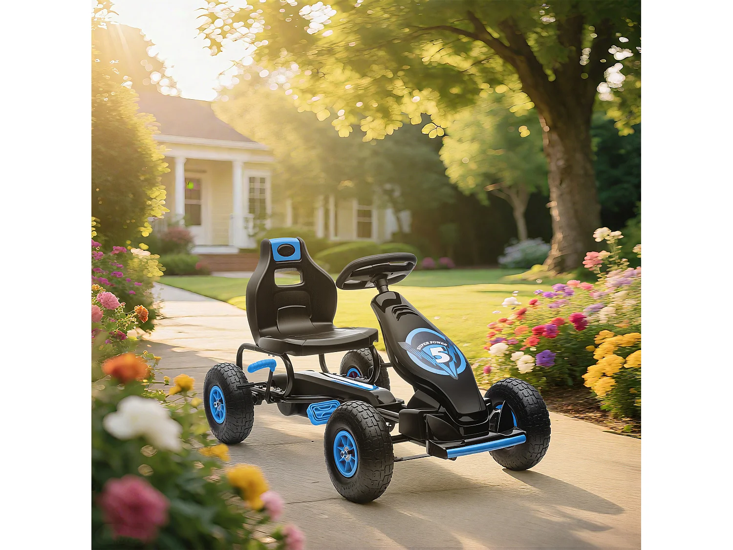 Go kart a pedali per bambini 5-12 anni con sedile regolabile