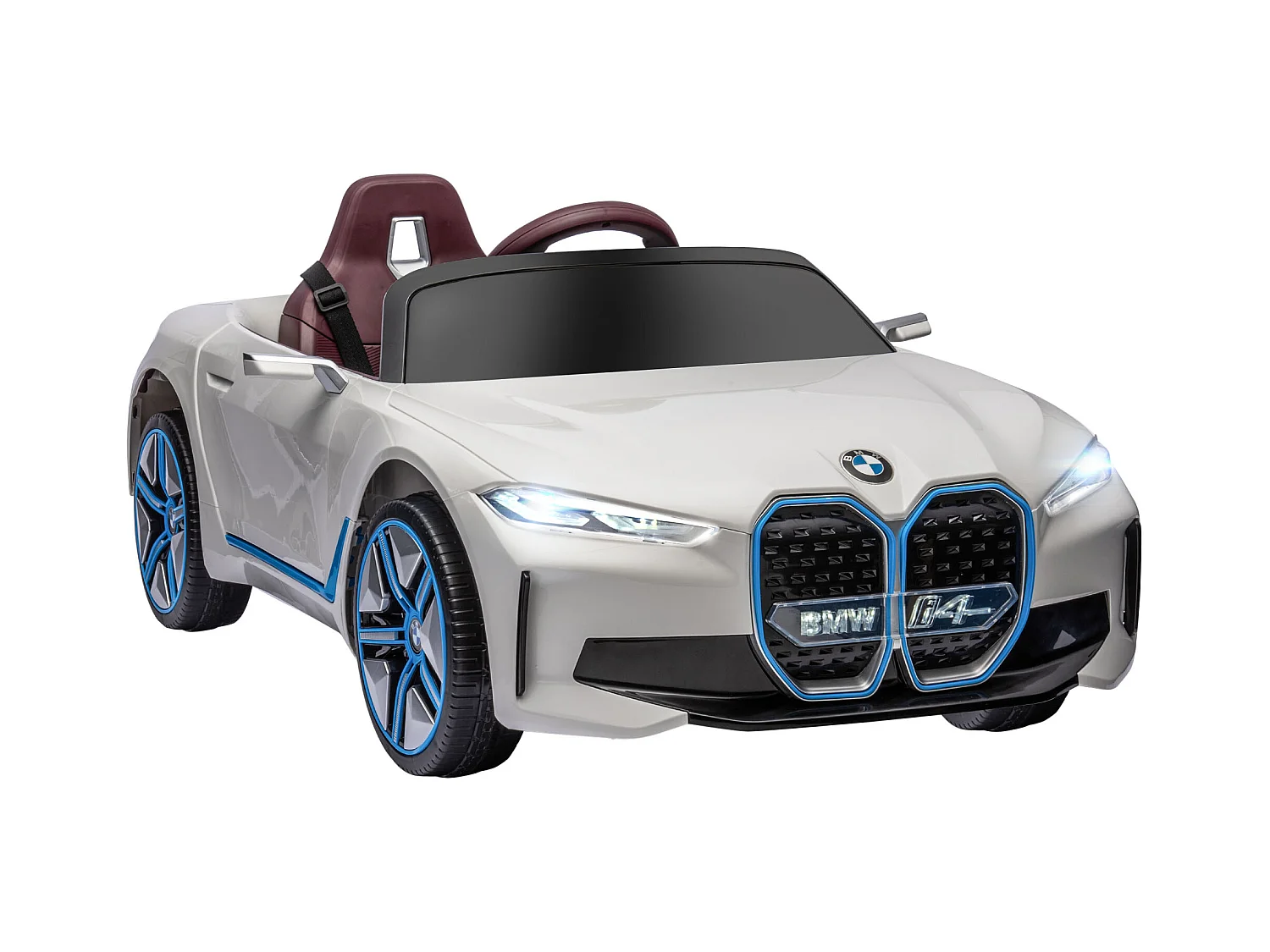 Macchina elettrica per bambini 3-6 anni con telecomando bianco