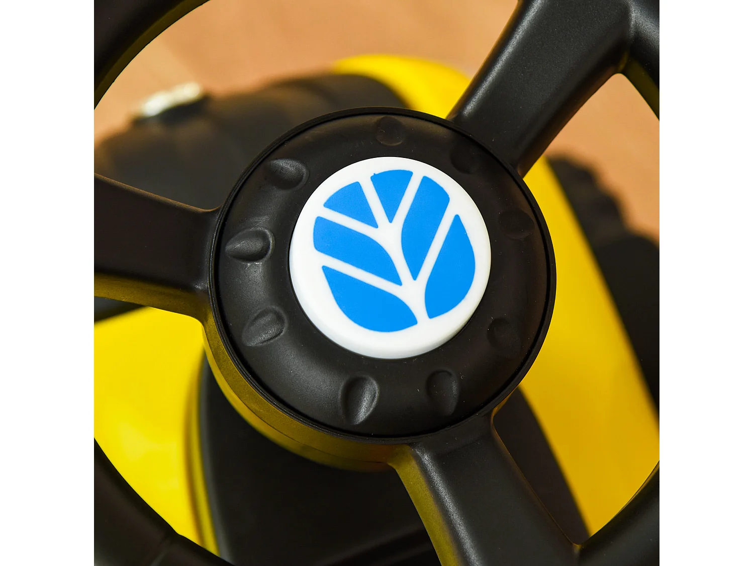 Trattore cavalcabile per bambini con rimorchio rastrello e pala