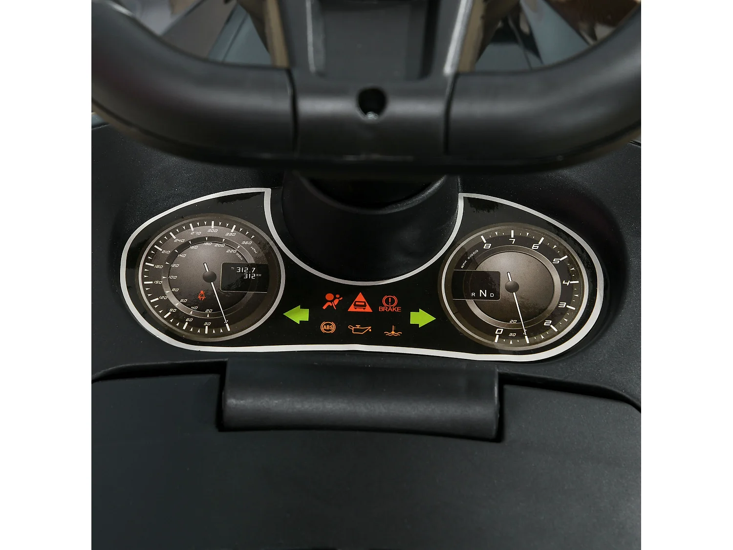 Macchinina per bambini cavalcabile con volante fari e musiche nero