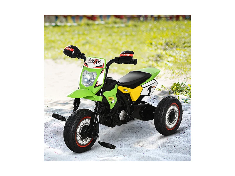 Triciclo stile moto per bambini a pedali luci suoni 71x40x51cm