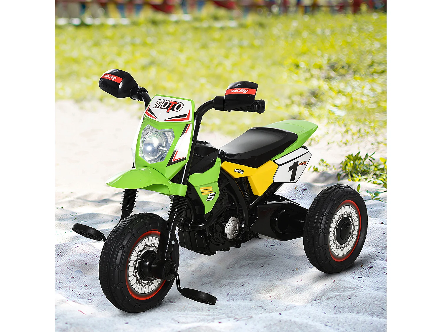 Triciclo stile moto per bambini a pedali luci suoni 71x40x51cm