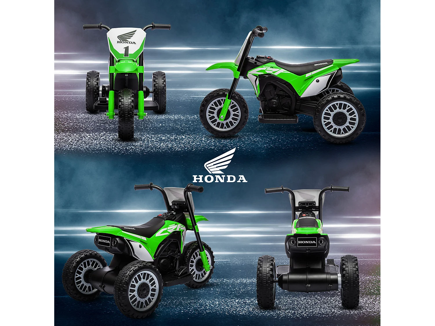Moto elettrica per bambini 18-36 mesi honda crf450rl verde