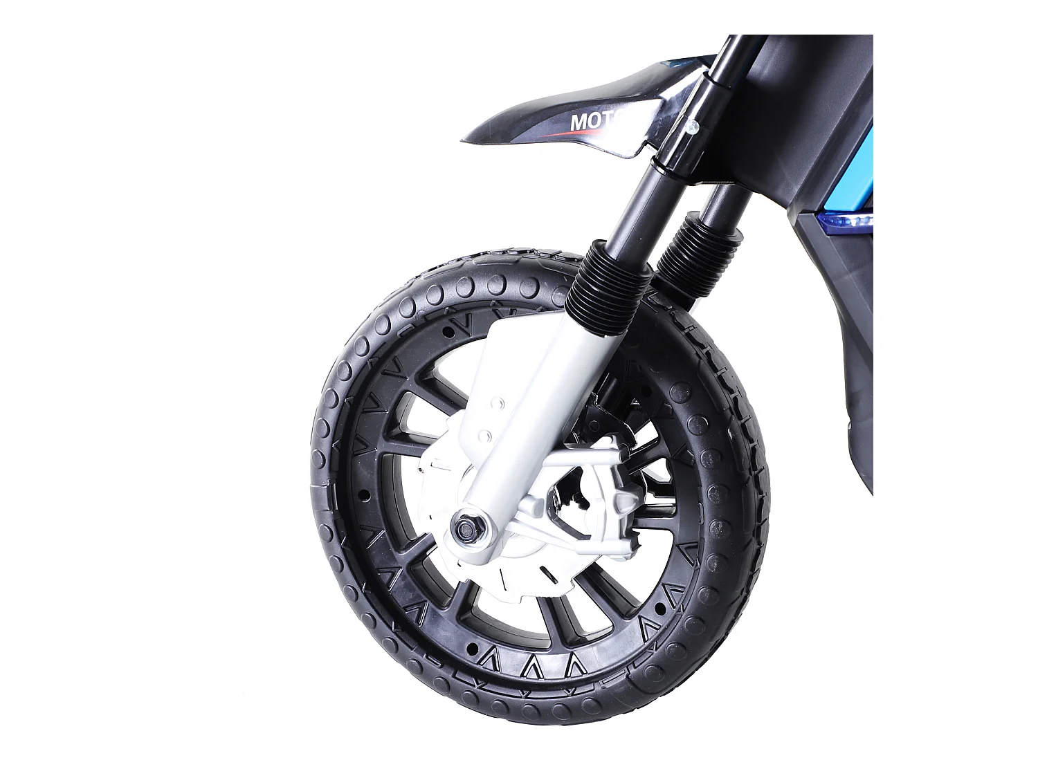 Moto elettrica per bambini 6v con rotelle e fari azzurro e nero