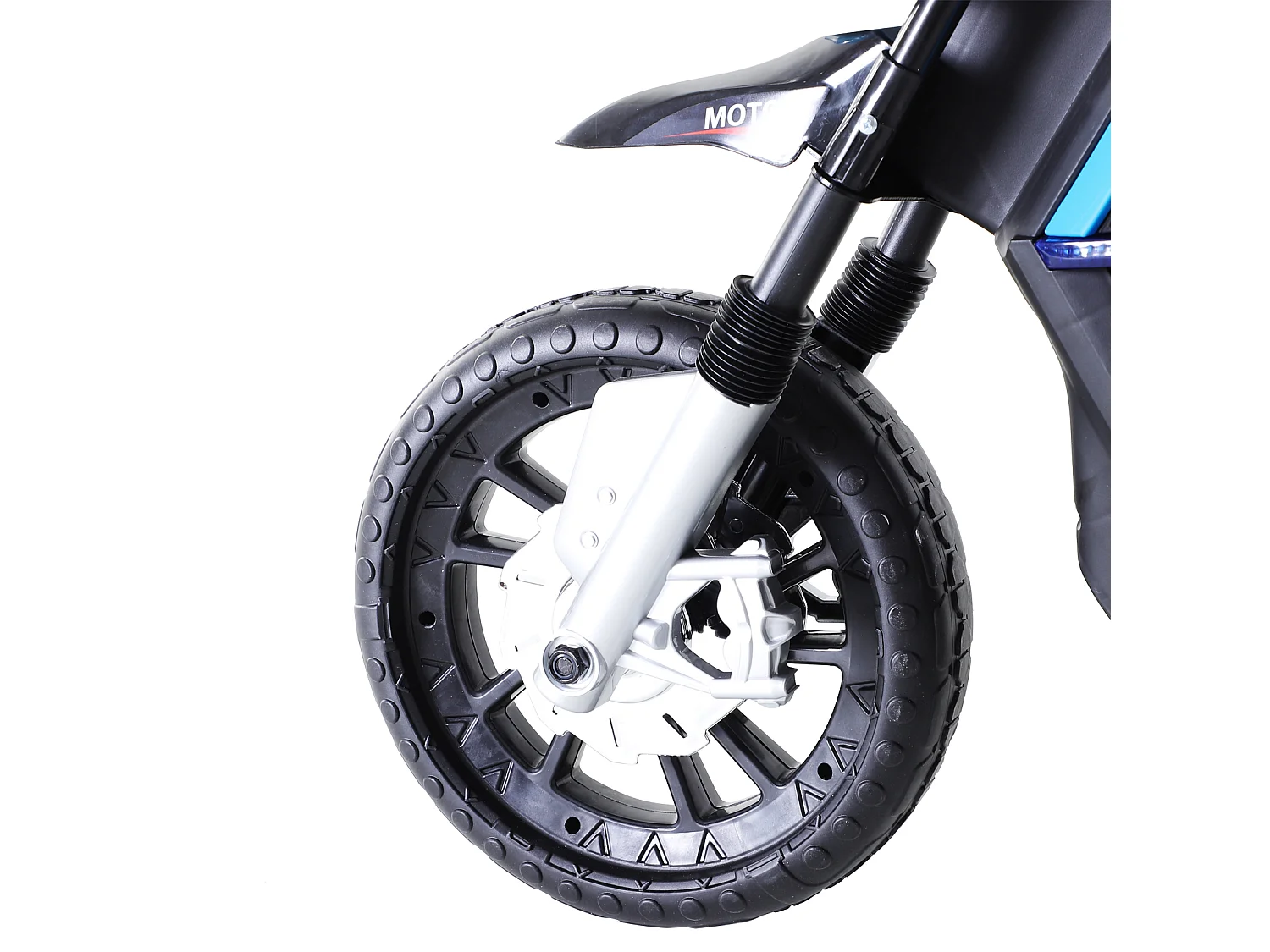 Moto elettrica per bambini 6v con rotelle e fari azzurro e nero