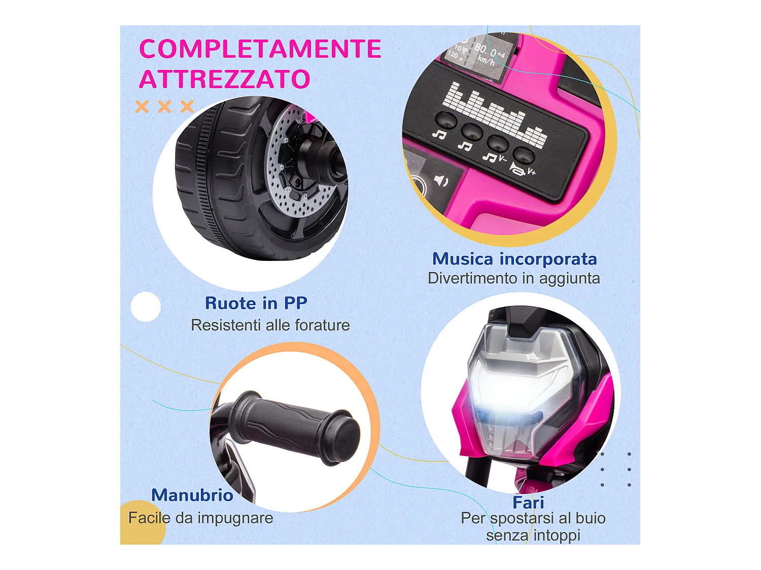 Triciclo per bambini 18-36 mesi design 3 in 1 in pp e acciaio rosa