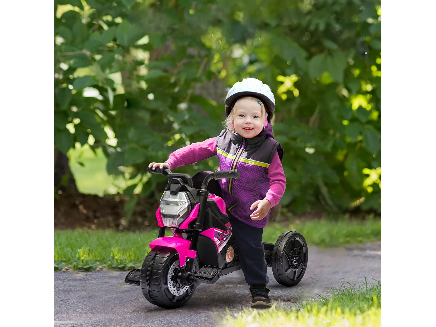 Triciclo per bambini 18-36 mesi design 3 in 1 in pp e acciaio rosa