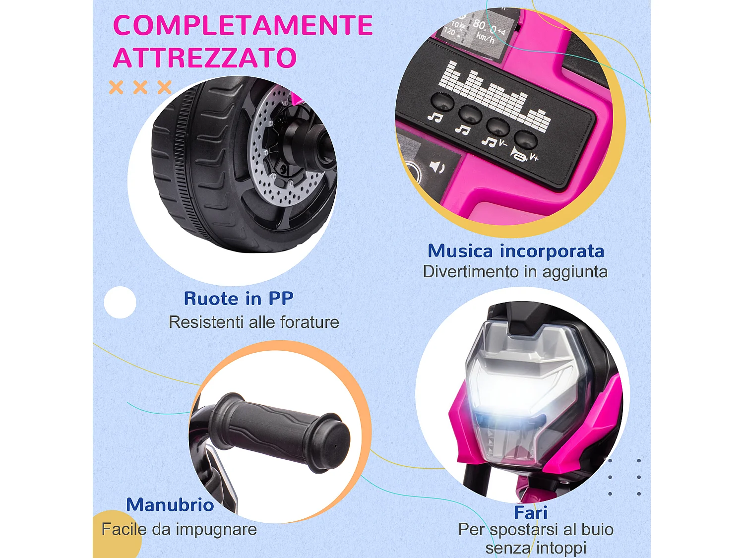 Triciclo per bambini 18-36 mesi design 3 in 1 in pp e acciaio rosa