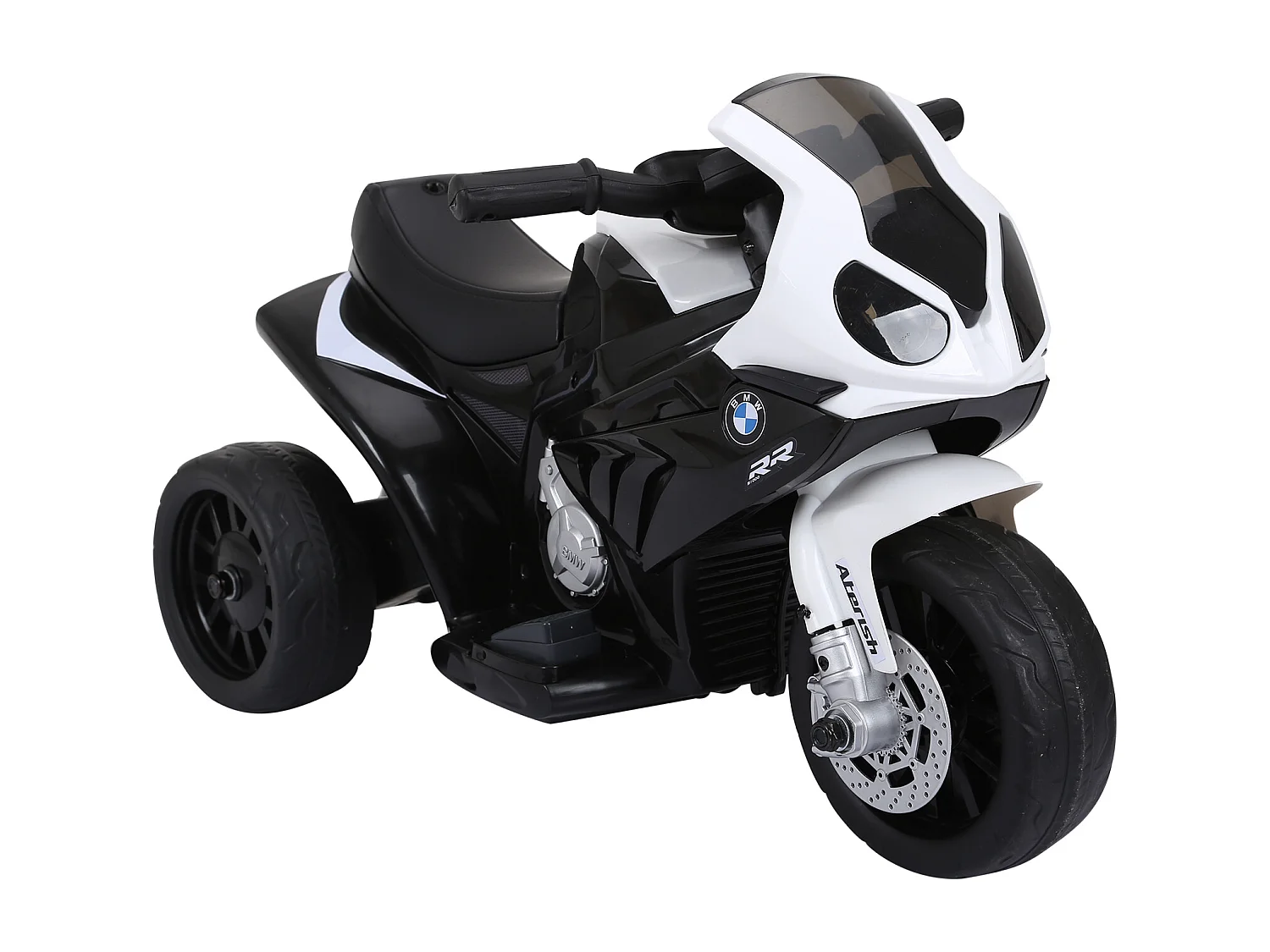 Moto elettrica per bambini licenza bmw con 3 ruote bianco e nero
