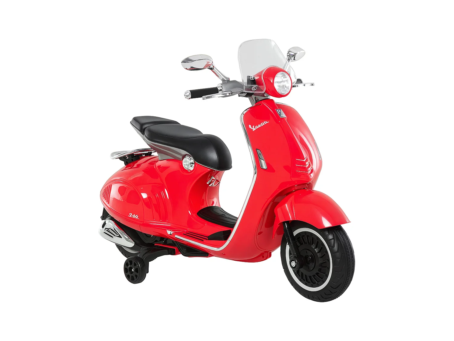 Moto elettrica per bambini con rotelle luci e suoni rossa