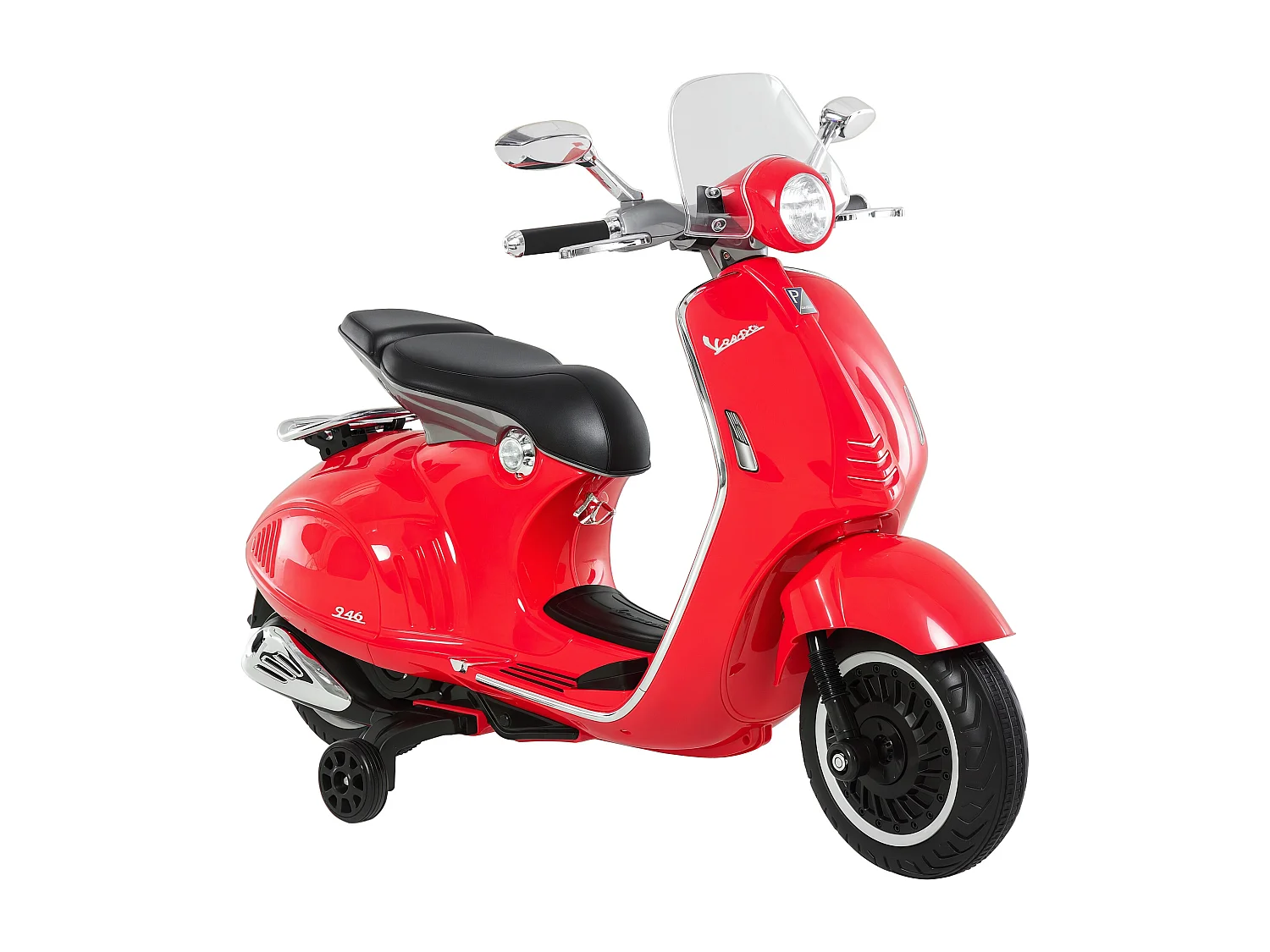 Moto elettrica per bambini con rotelle luci e suoni rossa