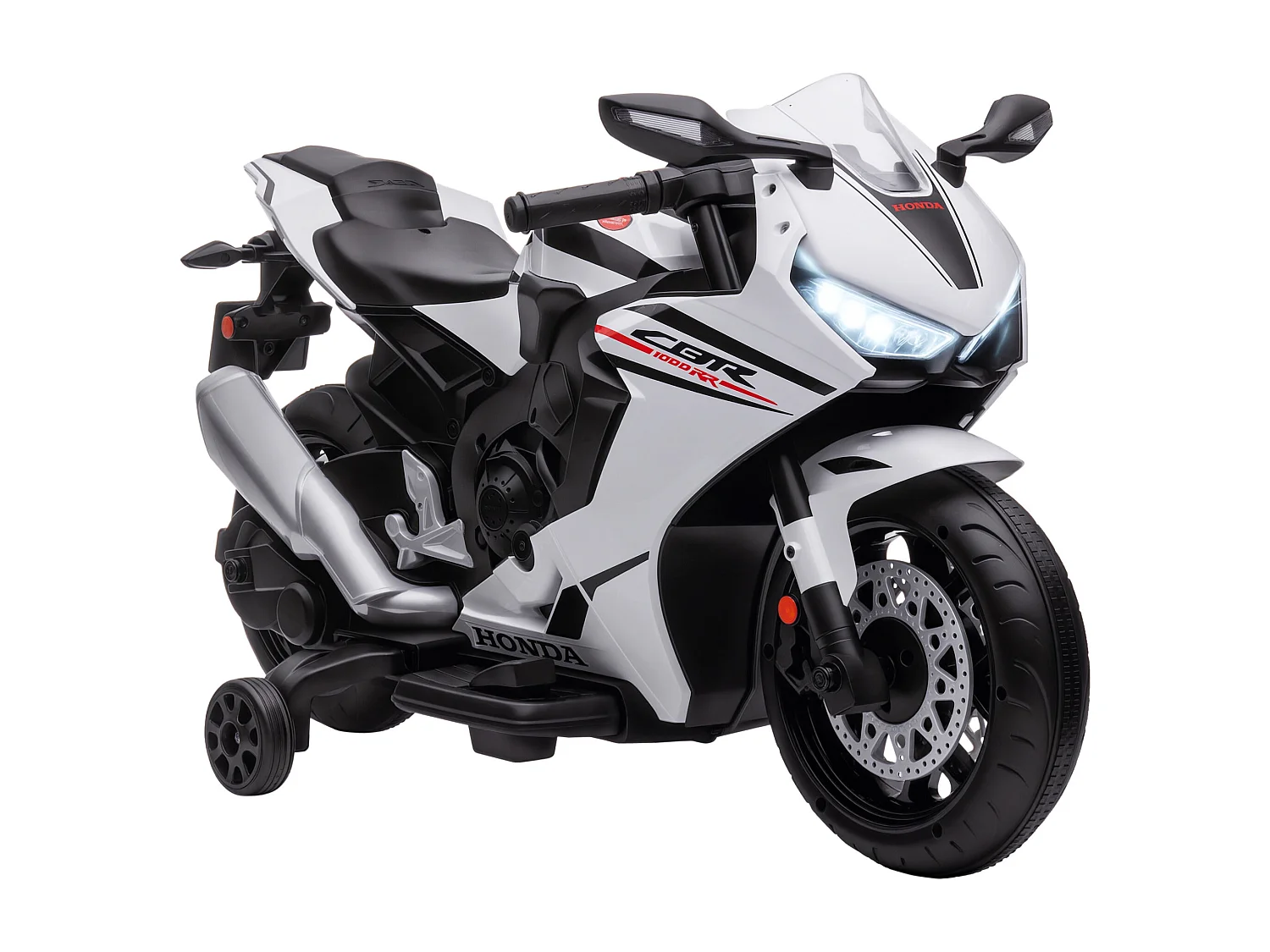 Moto elettrica per bambini con licenza honda 6v velocità 3km/h bianco