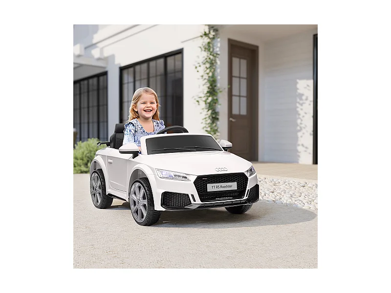 Macchina elettrica per bambini audi tt con telecomando e luci bianco
