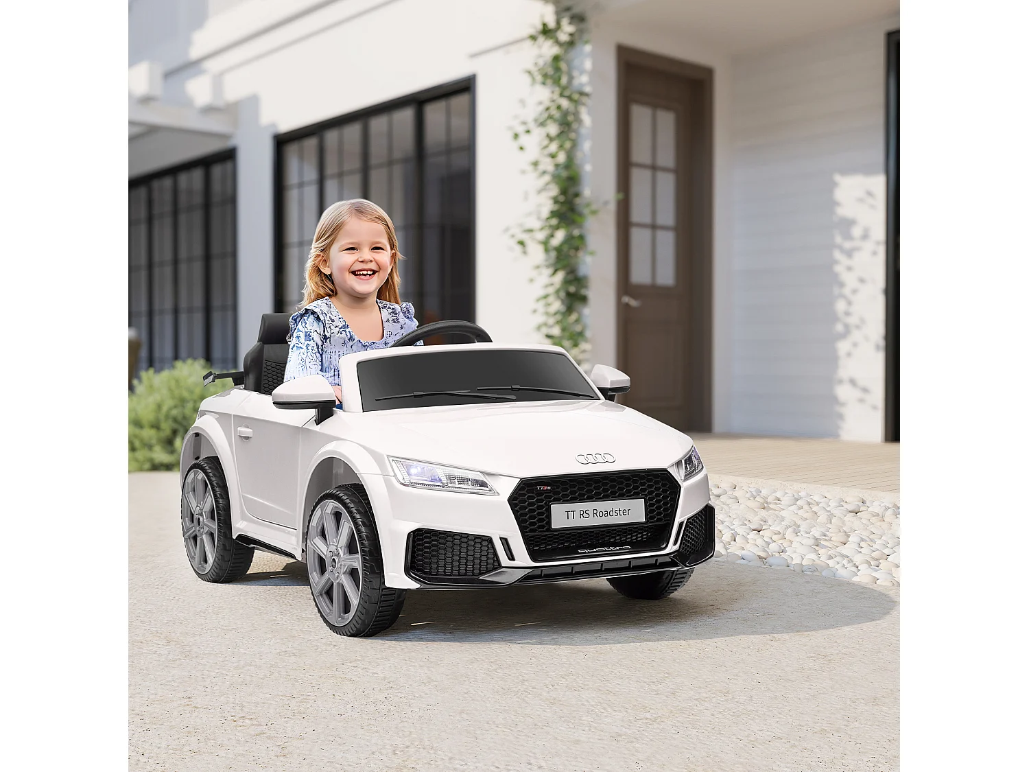 Macchina elettrica per bambini audi tt con telecomando e luci bianco