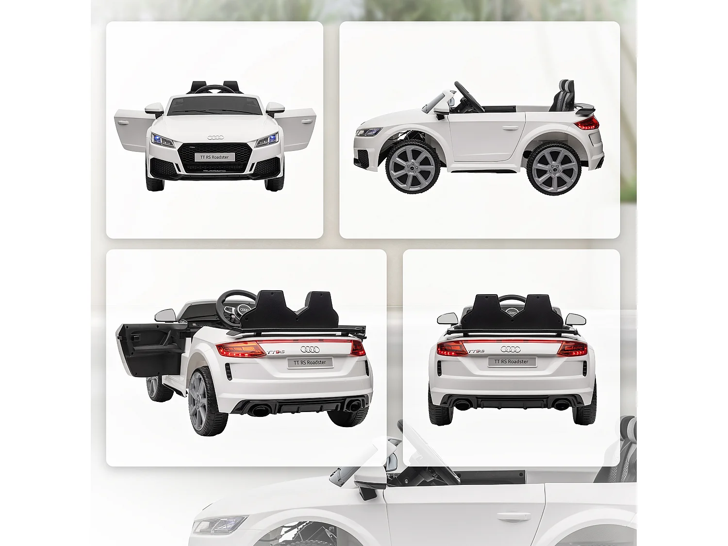 Macchina elettrica per bambini audi tt con telecomando e luci bianco