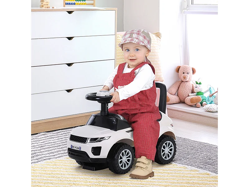 Macchina cavalcabile giocattolo per bambini 12-36 mesi bianca
