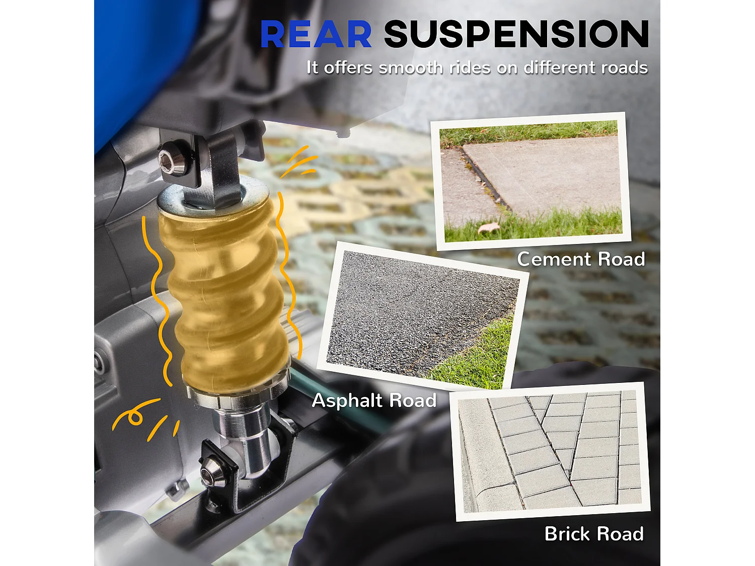 Moto elettrica per bambini con rotelle rimovibili e suoni blu