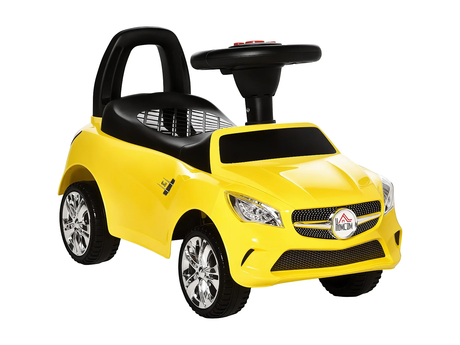 Macchina giocattolo per bambini cavalcabile con volante e fari