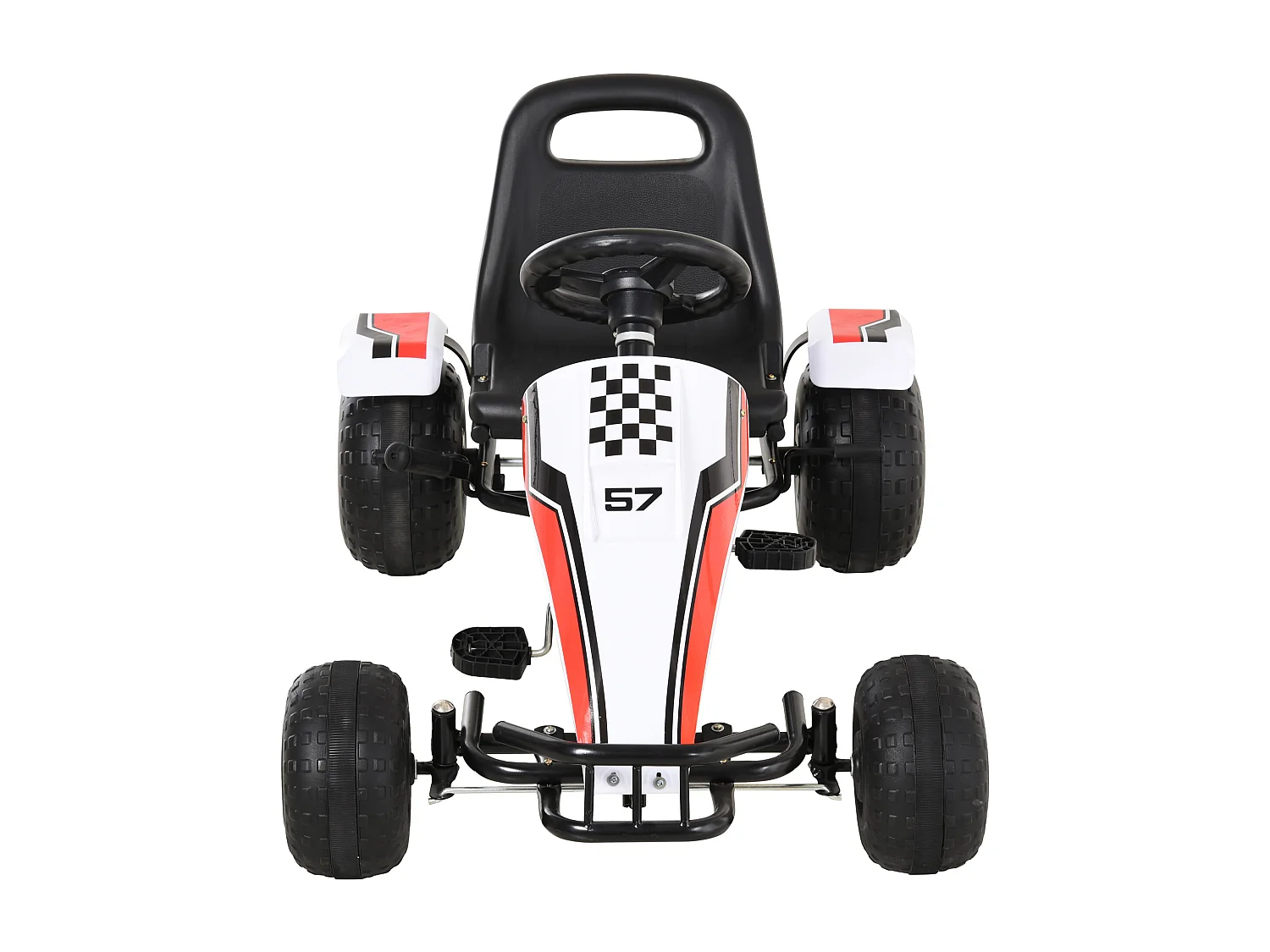 Go-kart a pedali per bambini 3-6 anni con sedile regolabile e freno