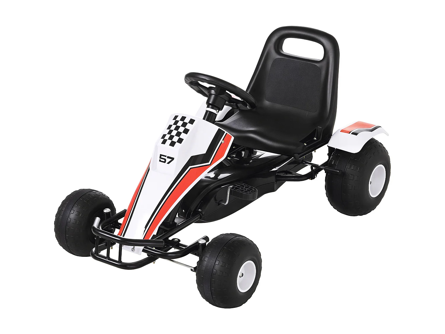 Go-kart a pedali per bambini 3-6 anni con sedile regolabile e freno