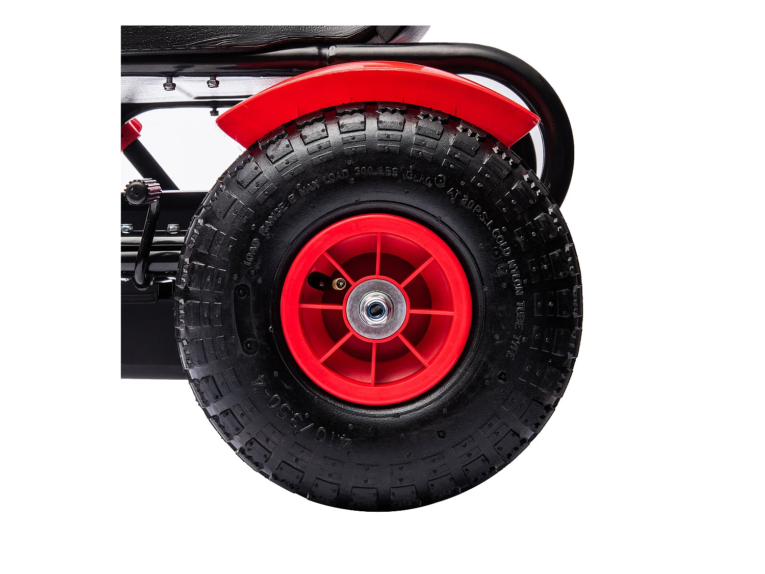 Go kart a pedali per bambini 5-12 anni in plastica e metallo rosso