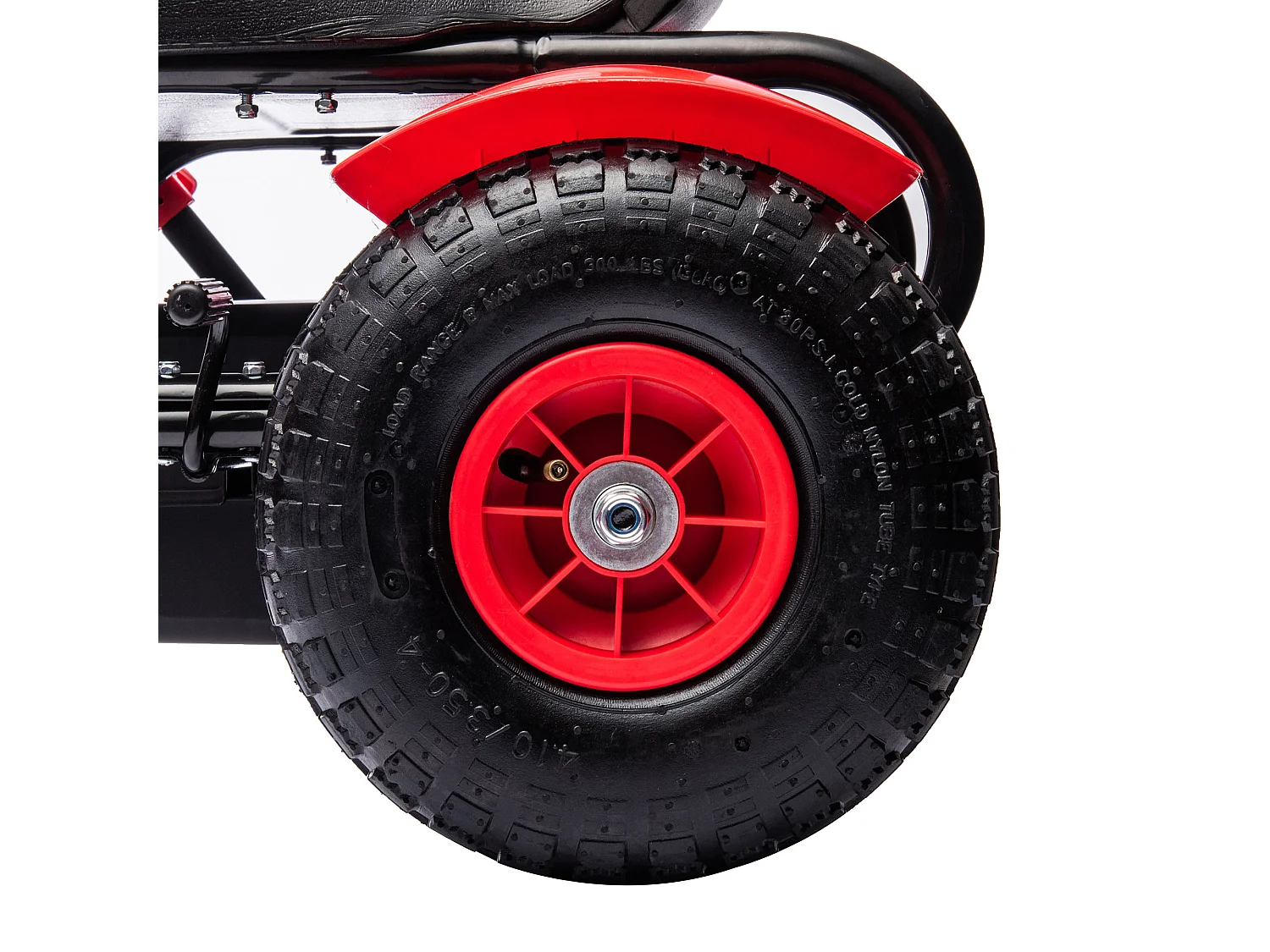 Go kart a pedali per bambini 5-12 anni in plastica e metallo rosso