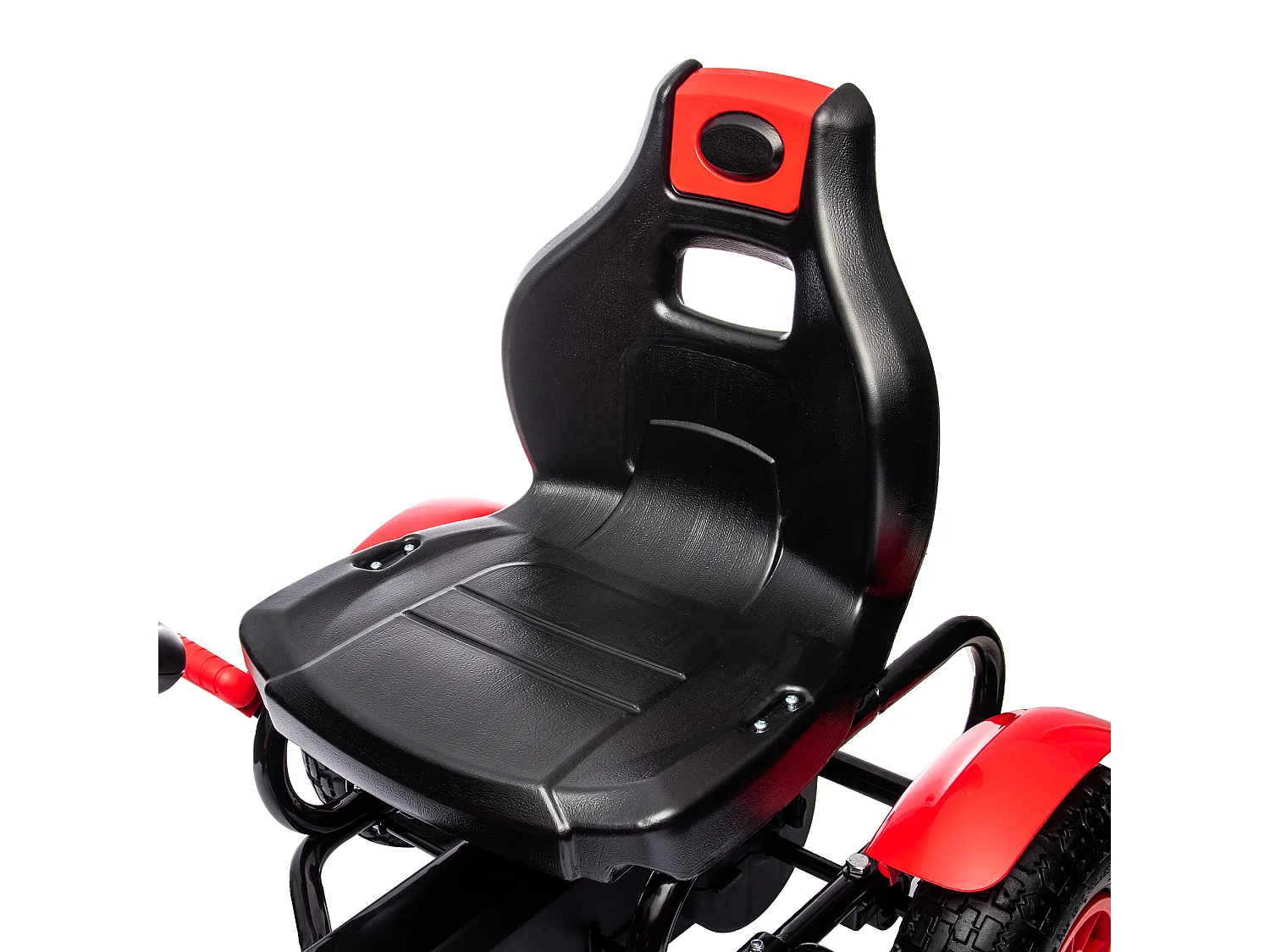 Go kart a pedali per bambini 5-12 anni in plastica e metallo rosso