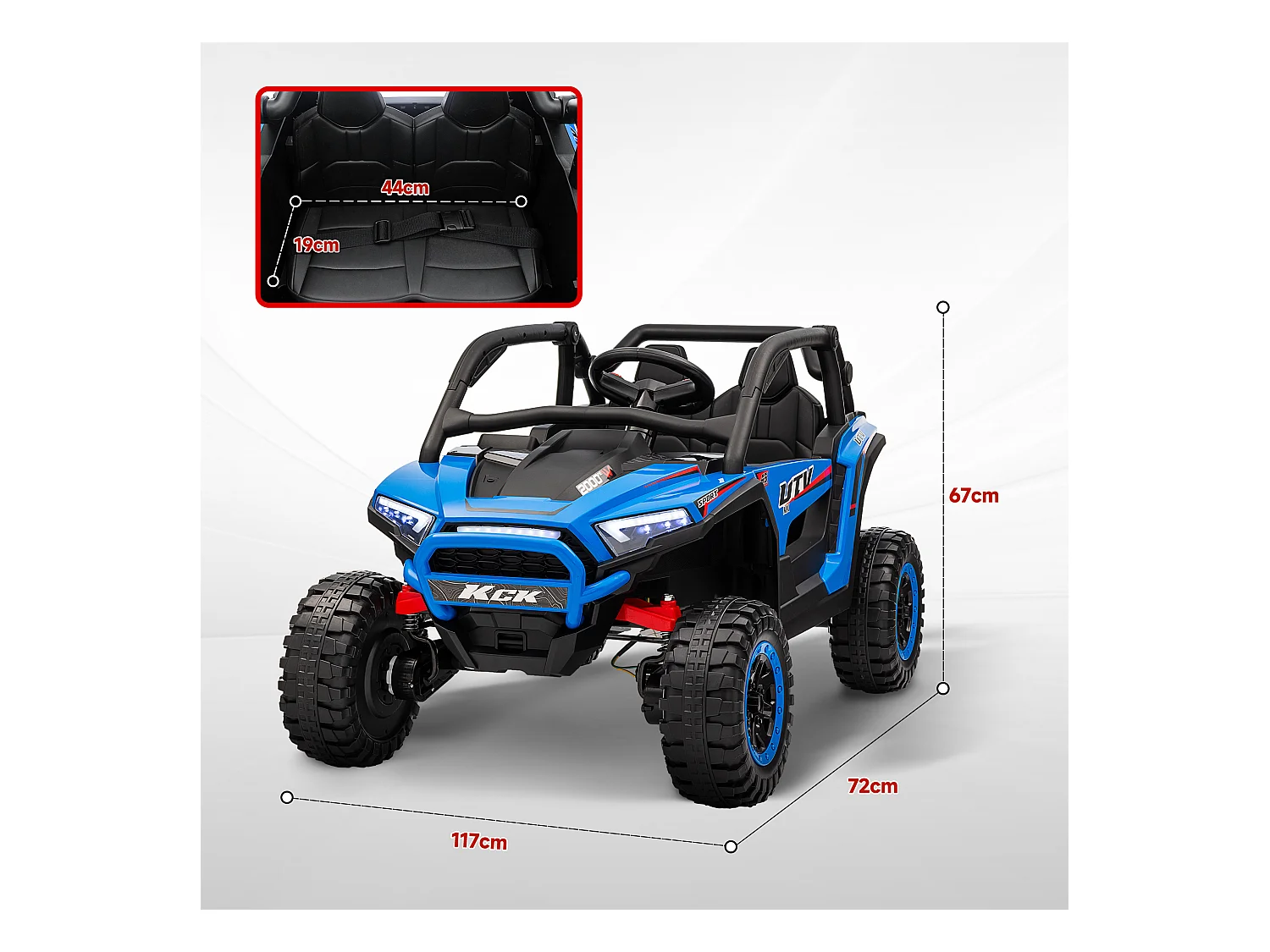 Macchina elettrica per bambini 3-8 anni 24v con telecomando blu