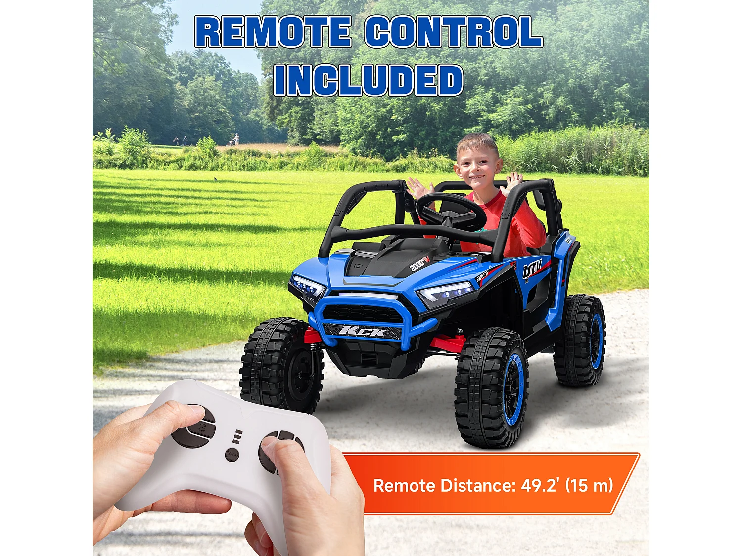 Macchina elettrica per bambini 3-8 anni 24v con telecomando blu