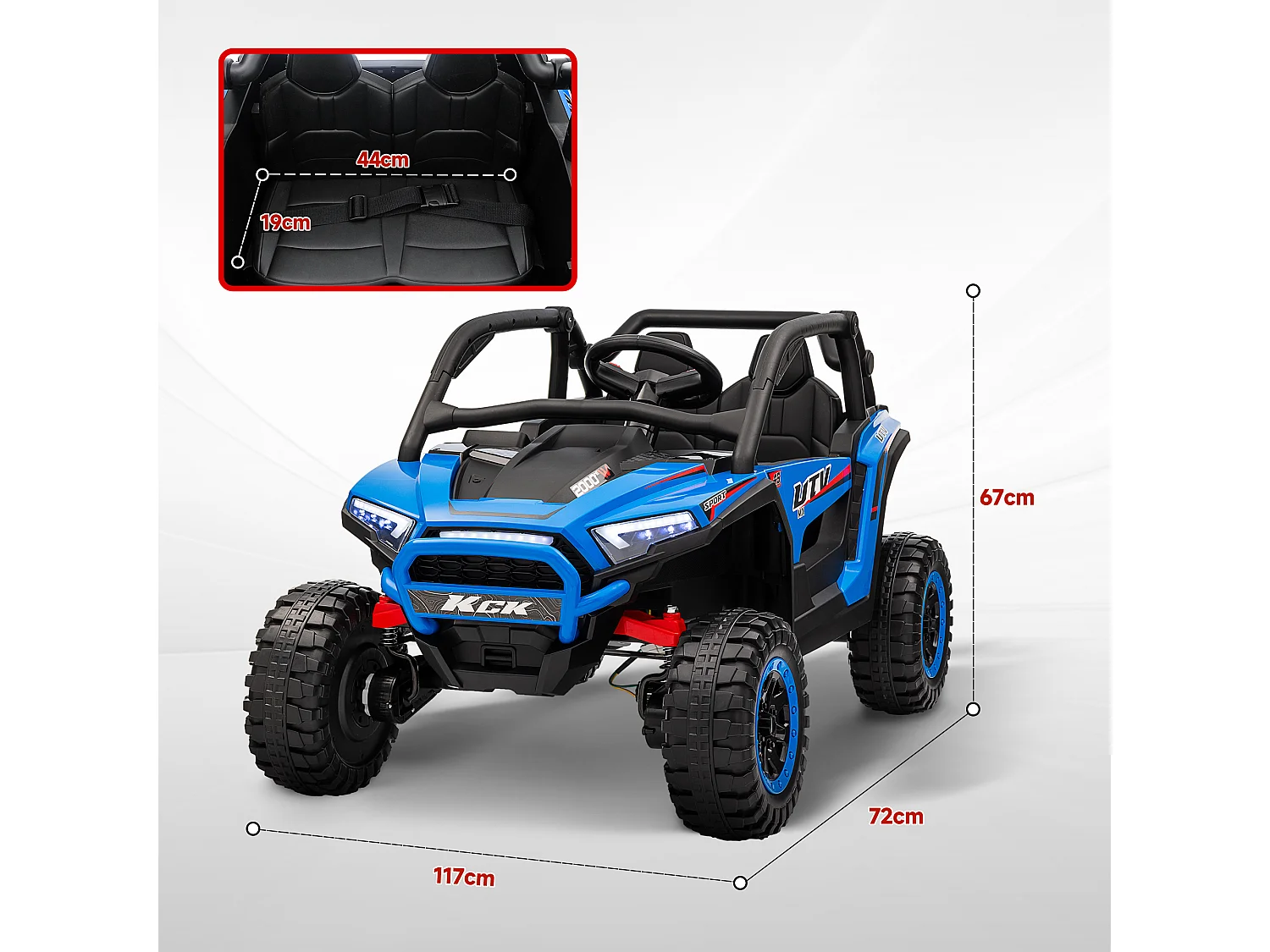 Macchina elettrica per bambini 3-8 anni 24v con telecomando blu