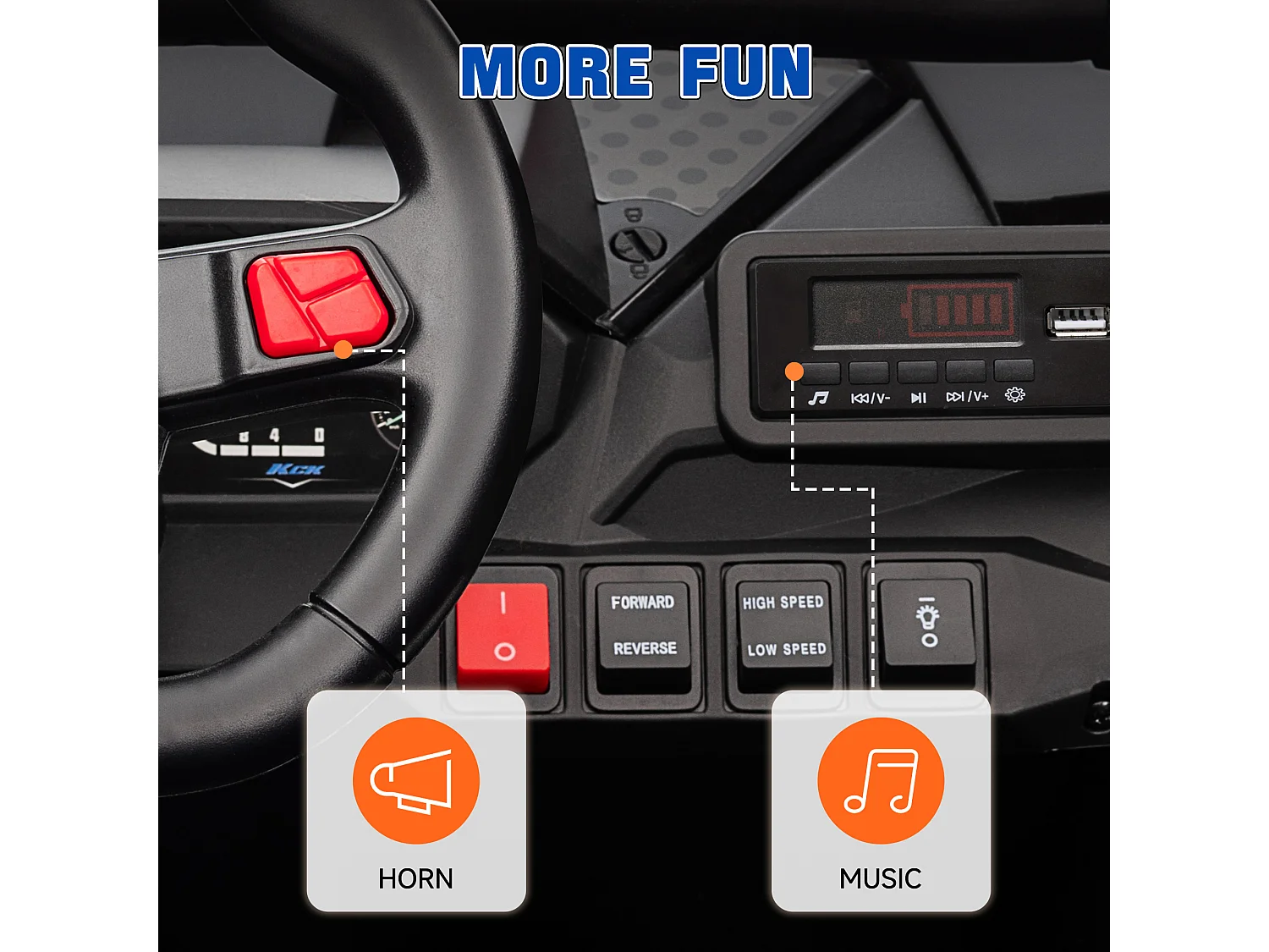 Macchina elettrica per bambini 3-8 anni 24v con telecomando blu