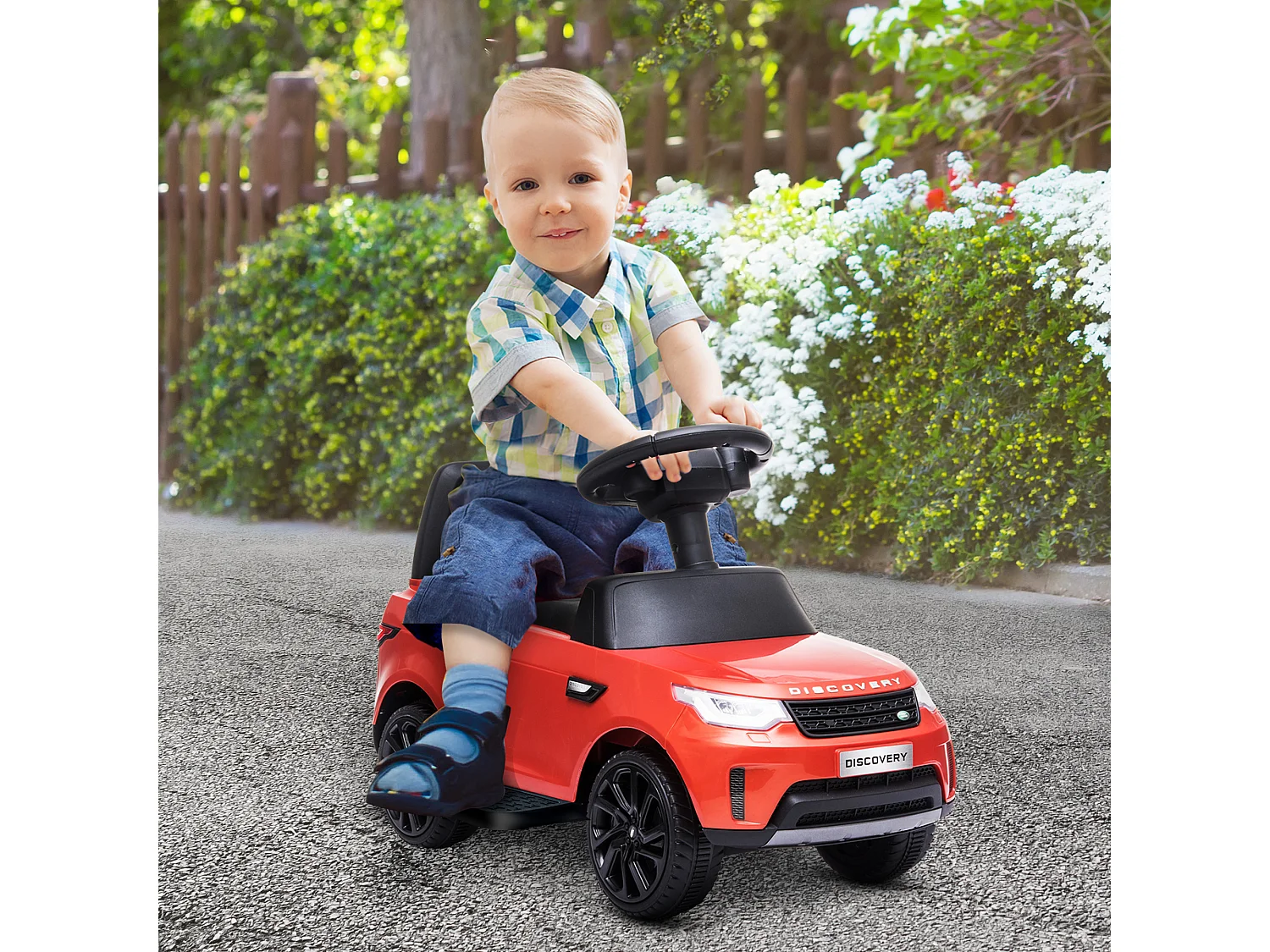 Macchina per bambini land rover elettrica e a spinta 3km/h rosso