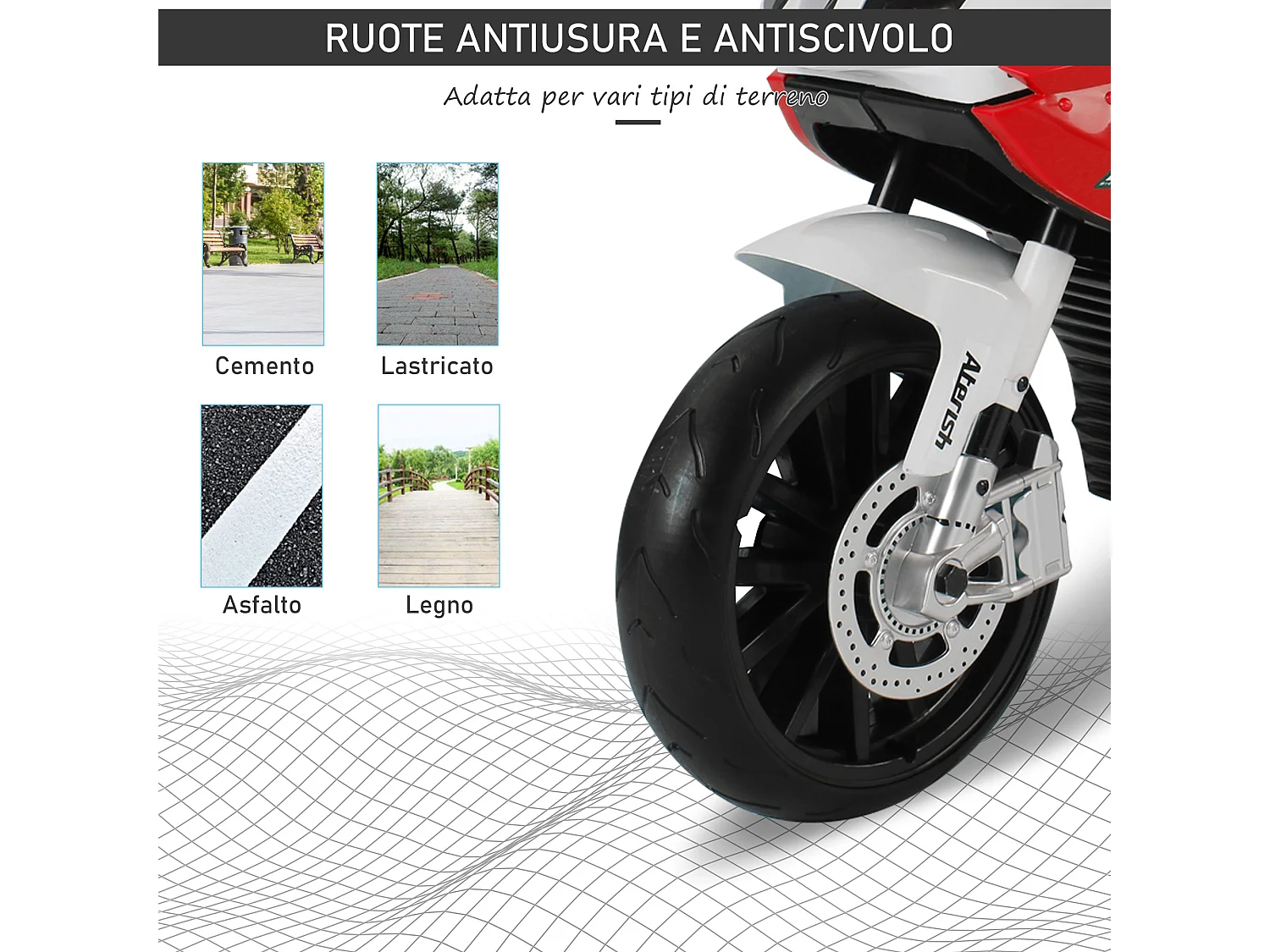 Moto elettrica per bambini bmw batteria 12v con rotelle e luci