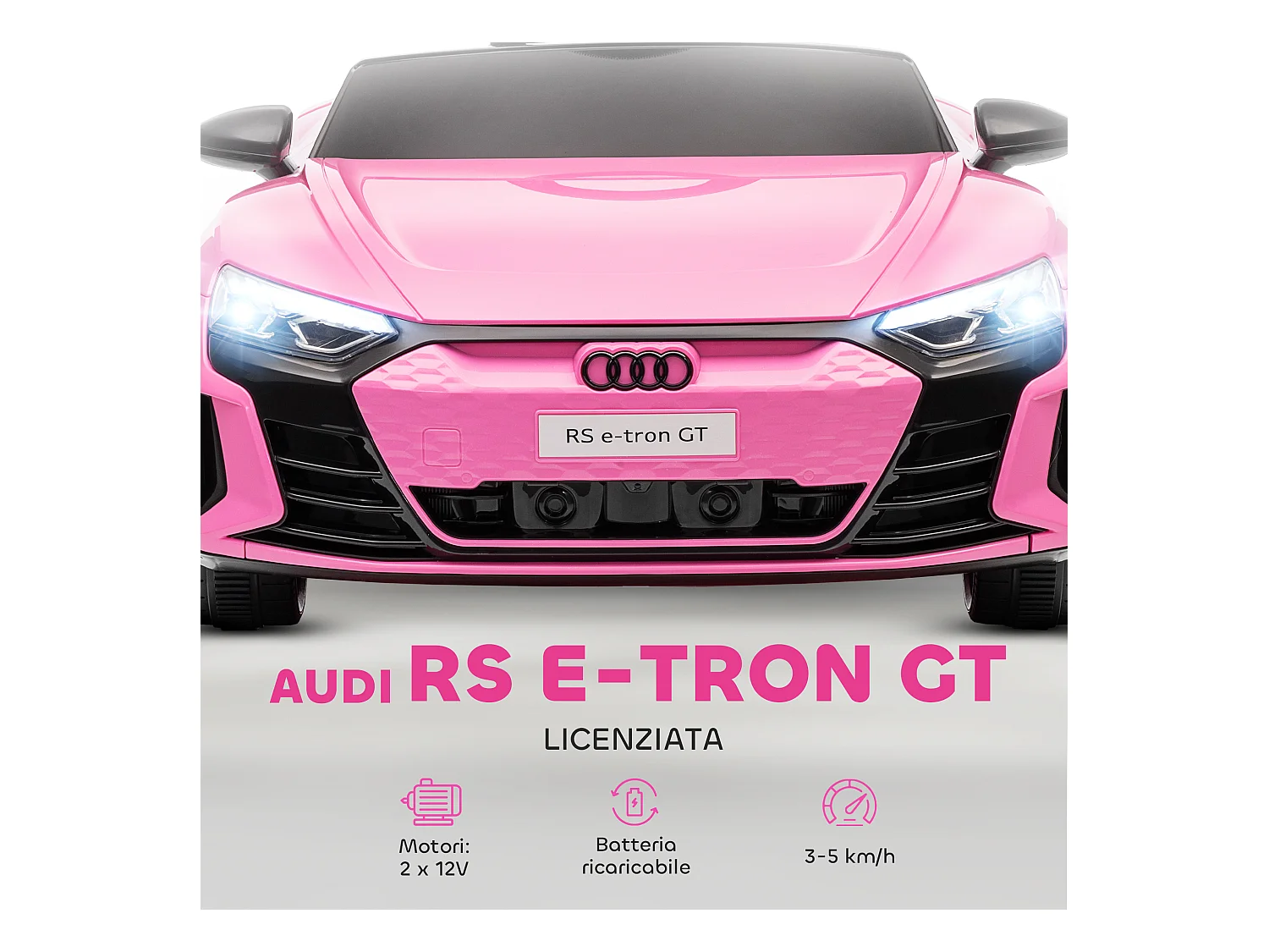 Macchina elettrica per bambini 3-5 anni con telecomando rosa