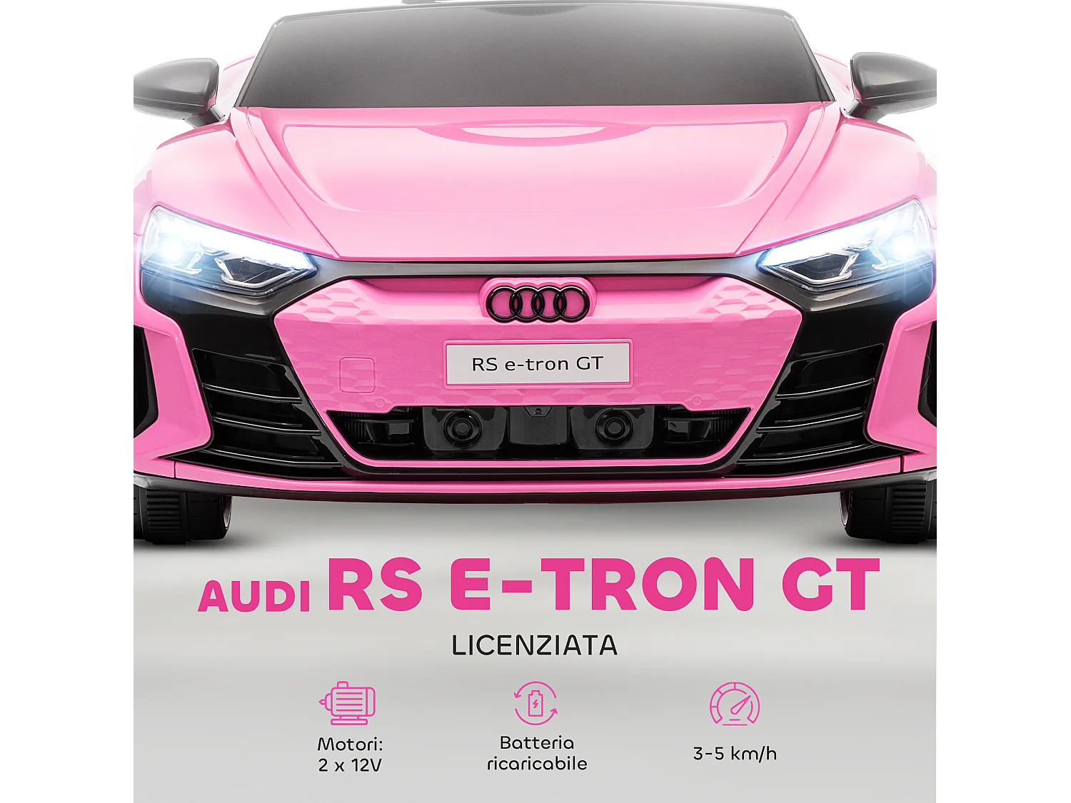 Macchina elettrica per bambini 3-5 anni con telecomando rosa