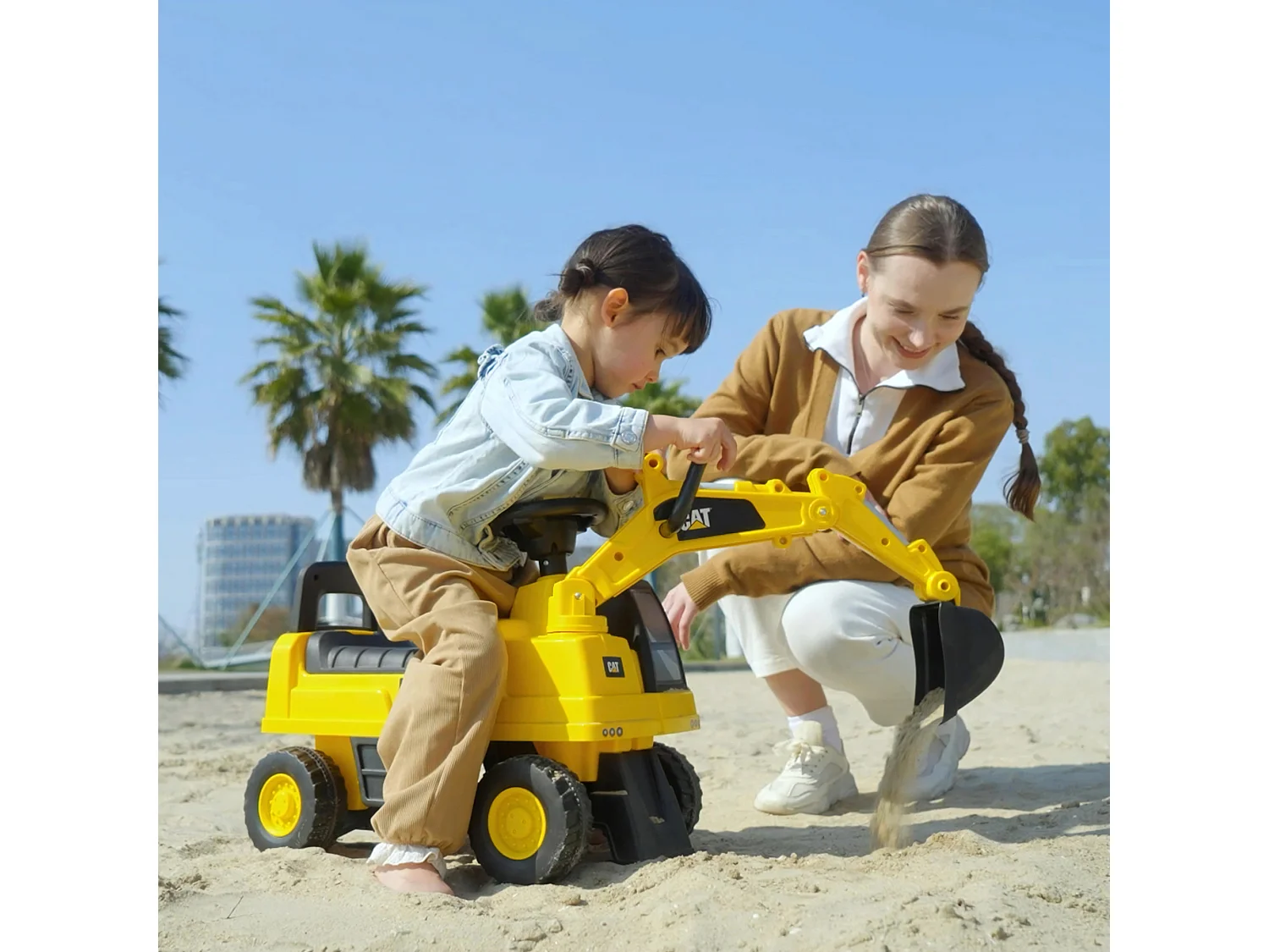 Ruspa giocattolo età 1-3 anni con escavatore senza batteria