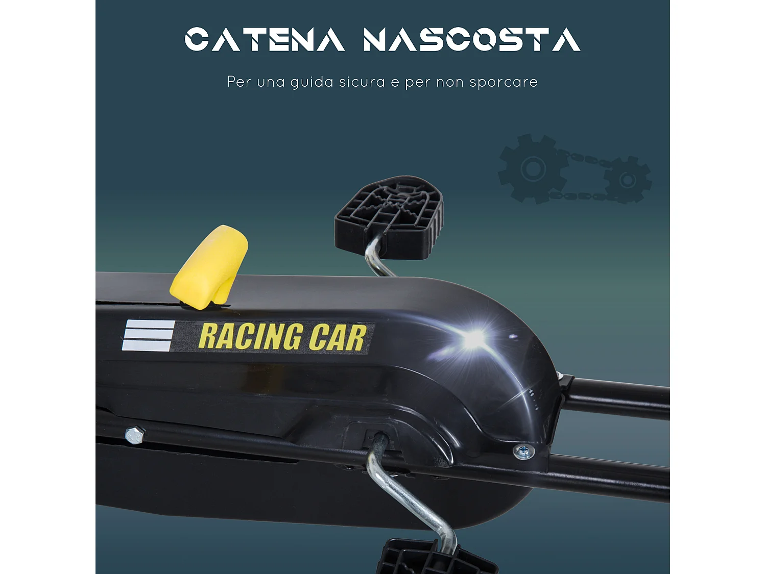 Go-kart a pedali per bambini con sedile regolabile e frizione