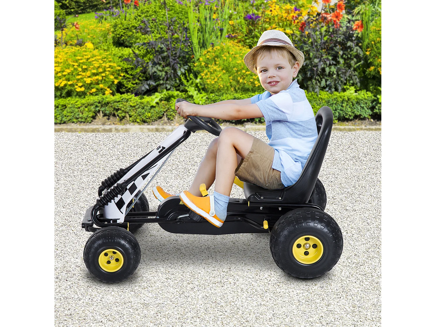 Go-kart a pedali per bambini con sedile regolabile e frizione