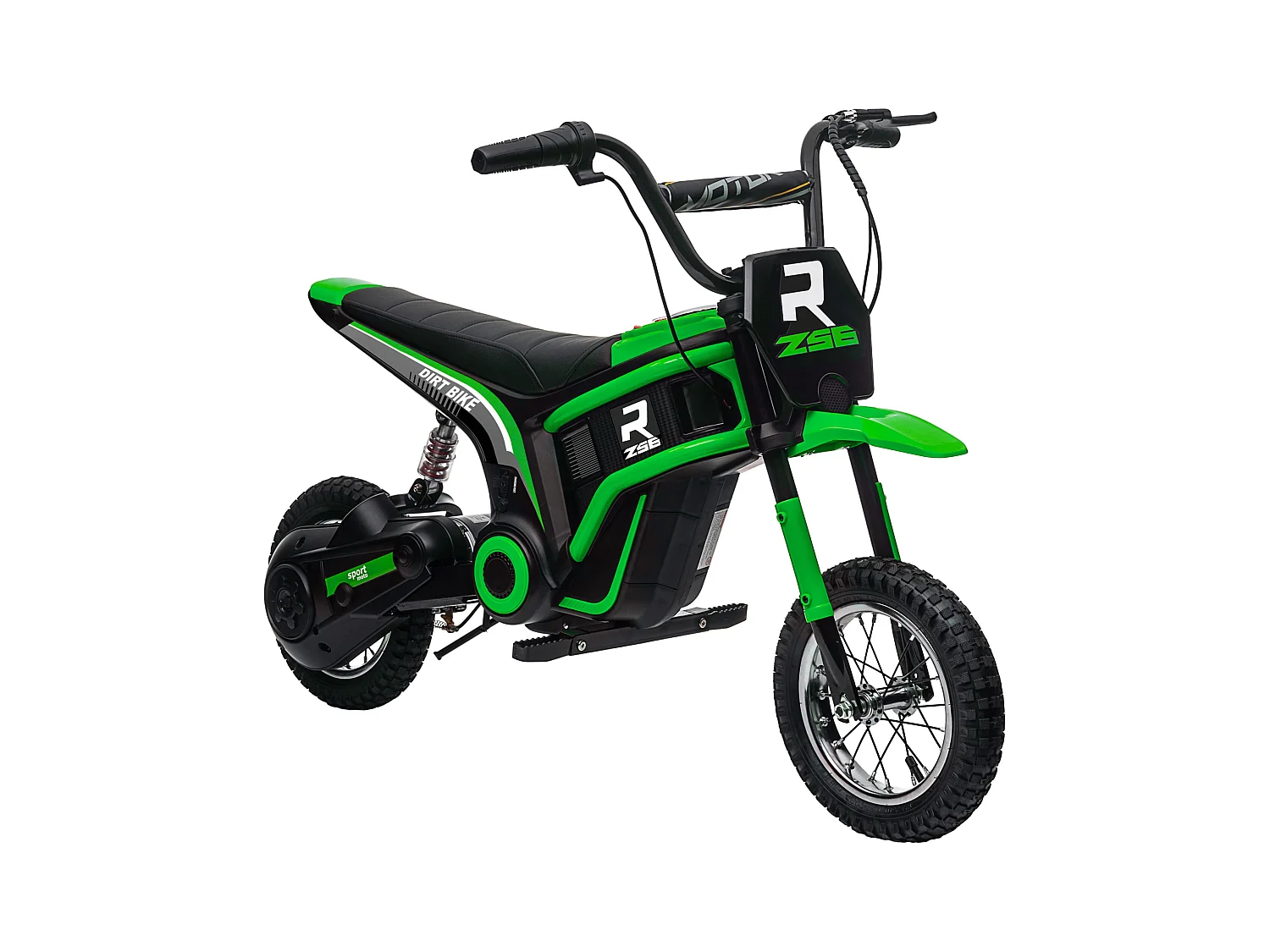 Moto elettrica per bambini 2 velocità 8-16km/h età 8-12 anni verde