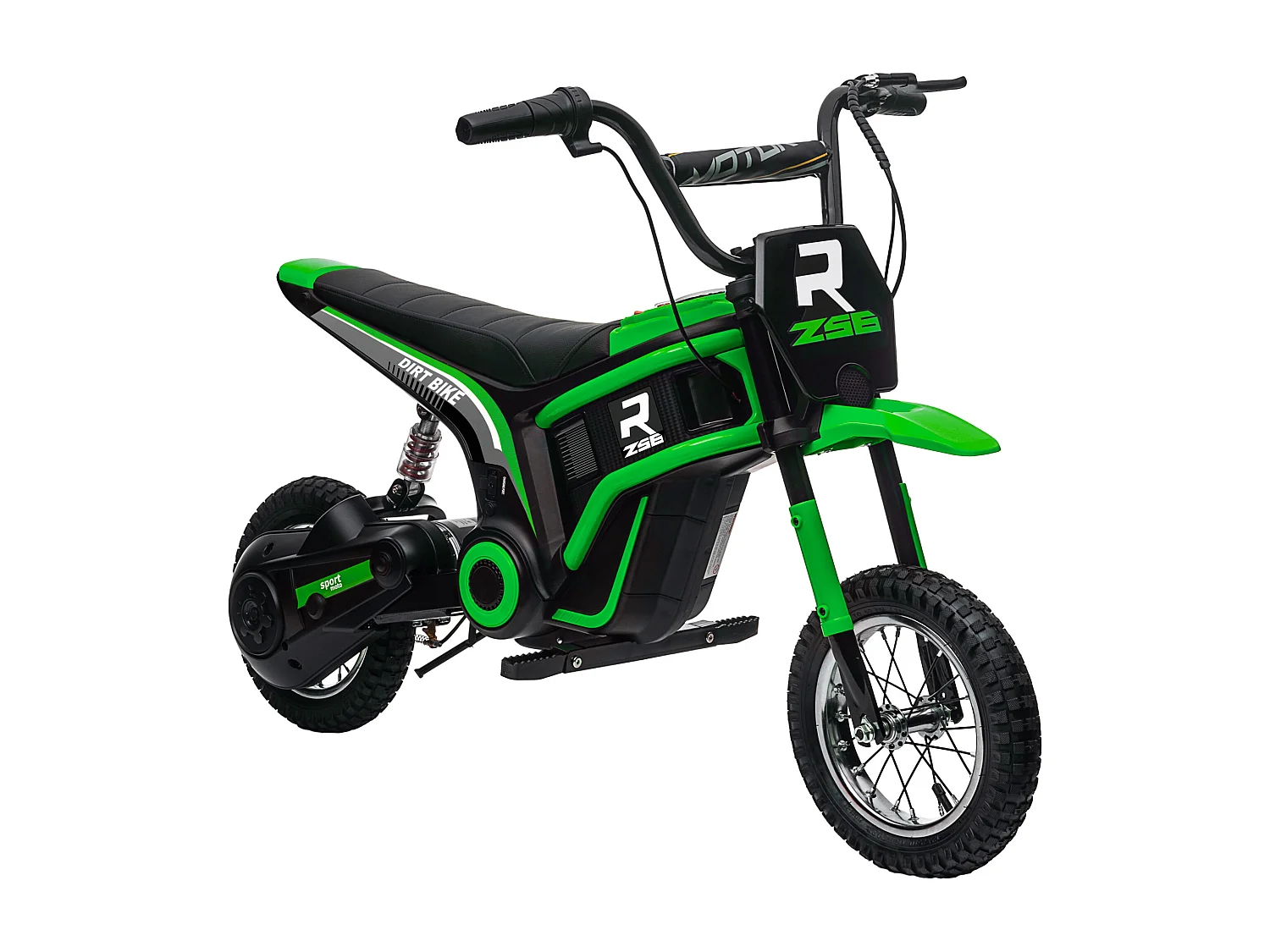 Moto elettrica per bambini 2 velocità 8-16km/h età 8-12 anni verde