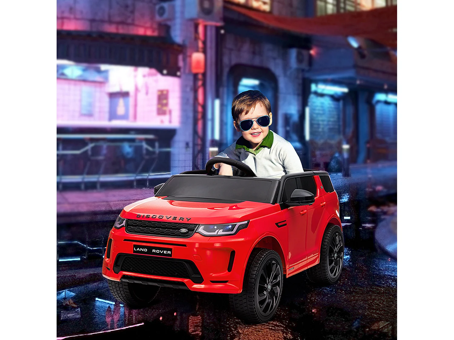 Macchina elettrica per bambini licenza land rover discovery rosso