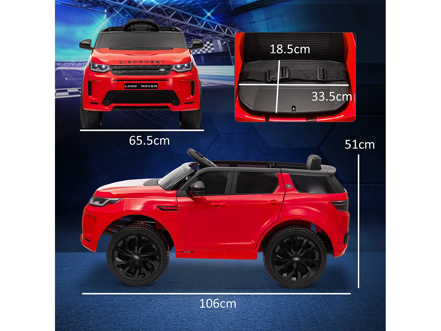 Macchina elettrica per bambini licenza land rover discovery rosso