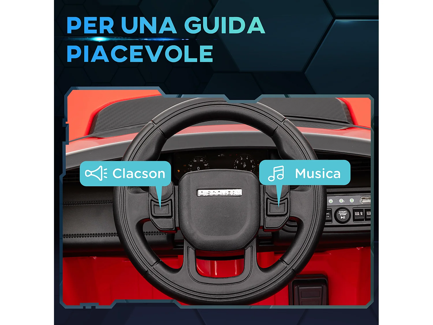 Macchina elettrica per bambini licenza land rover discovery rosso