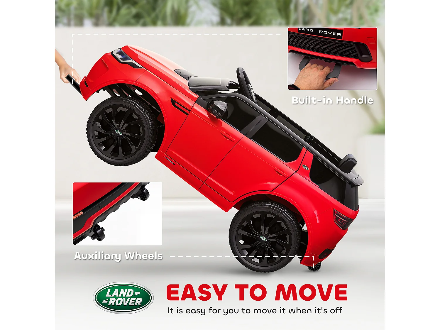 Macchina elettrica per bambini licenza land rover discovery rosso