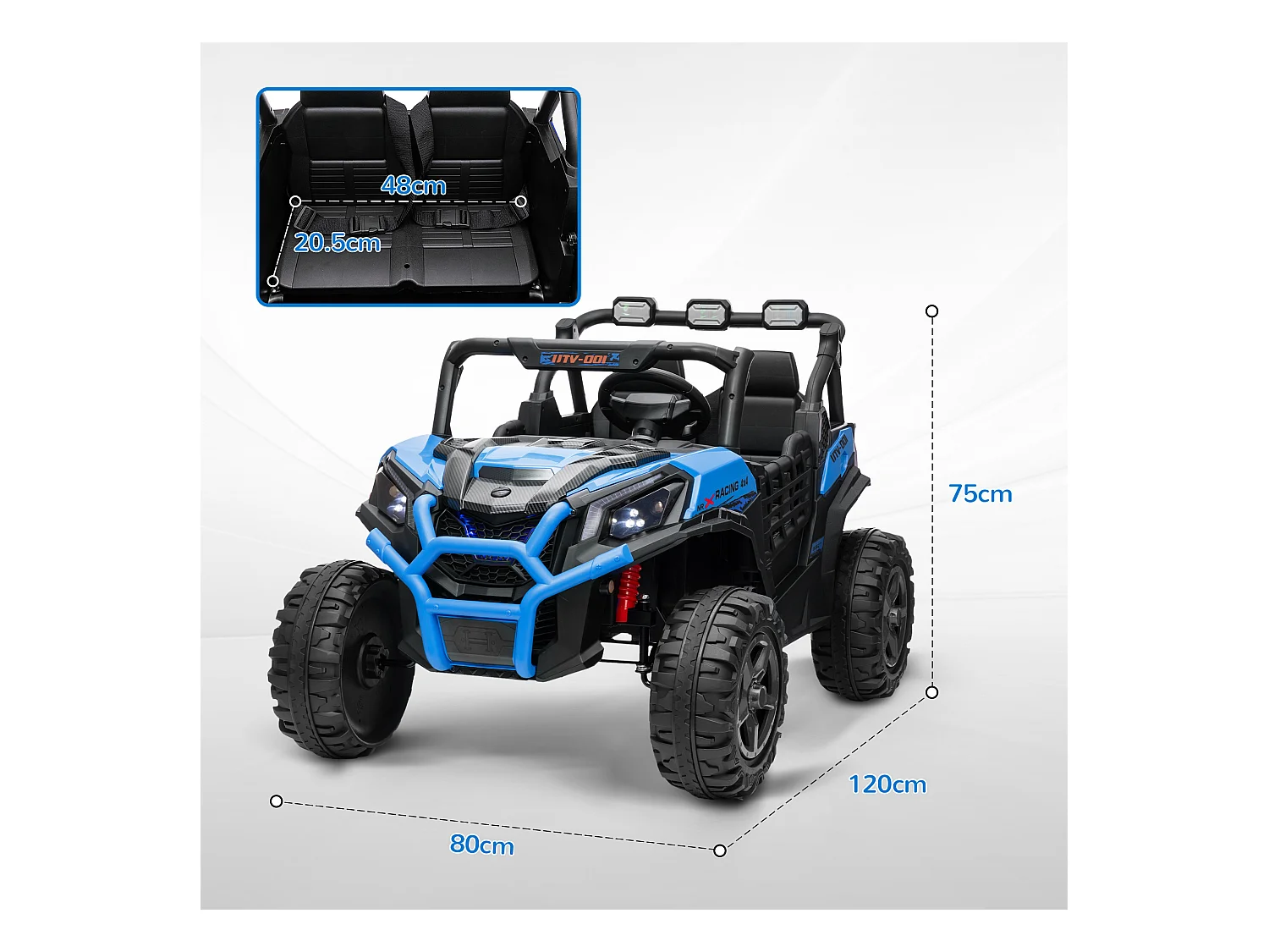 Macchina elettrica per bambini con telecomando e 3 velocità blu