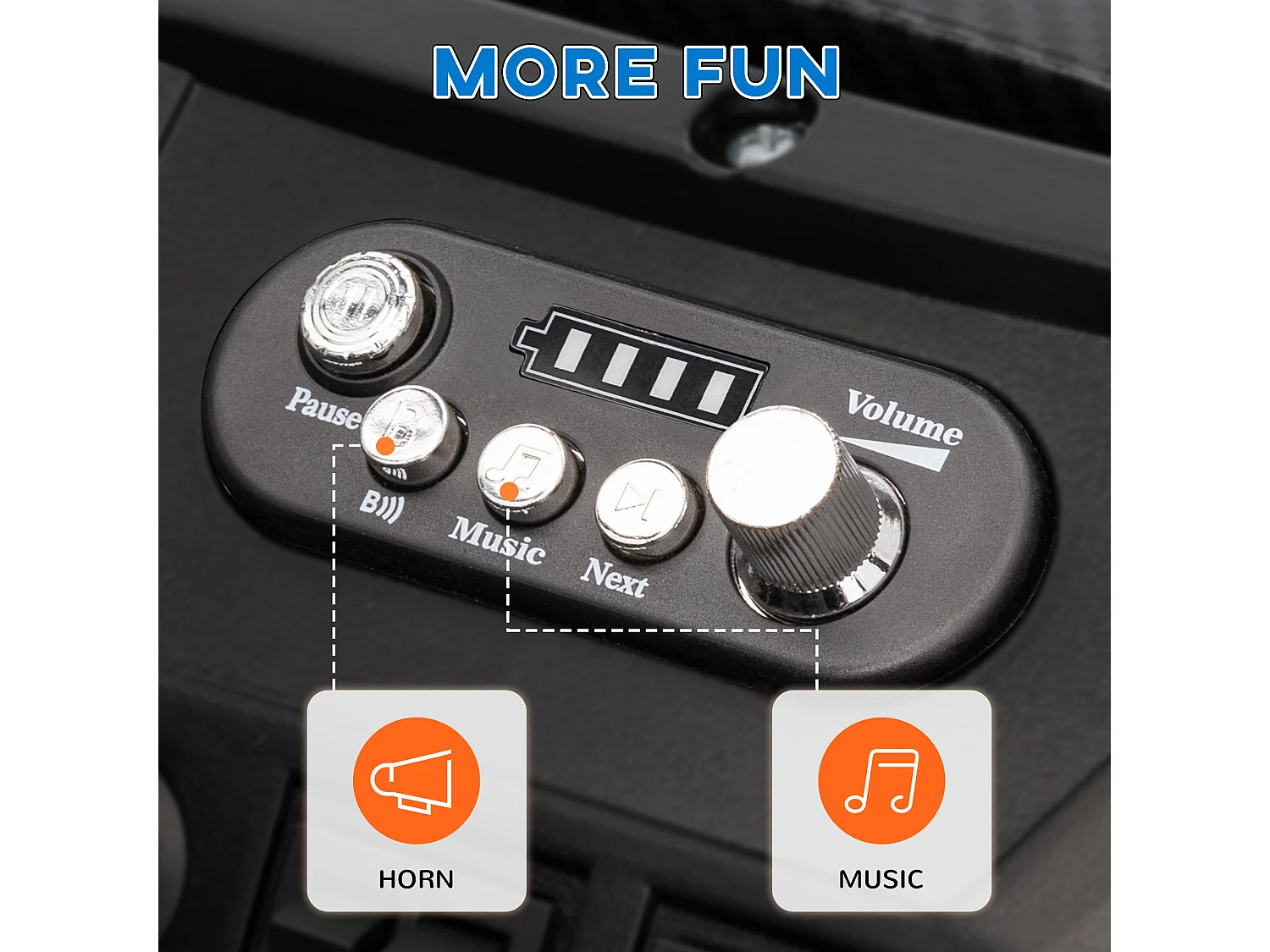 Macchina elettrica per bambini con telecomando e 3 velocità blu