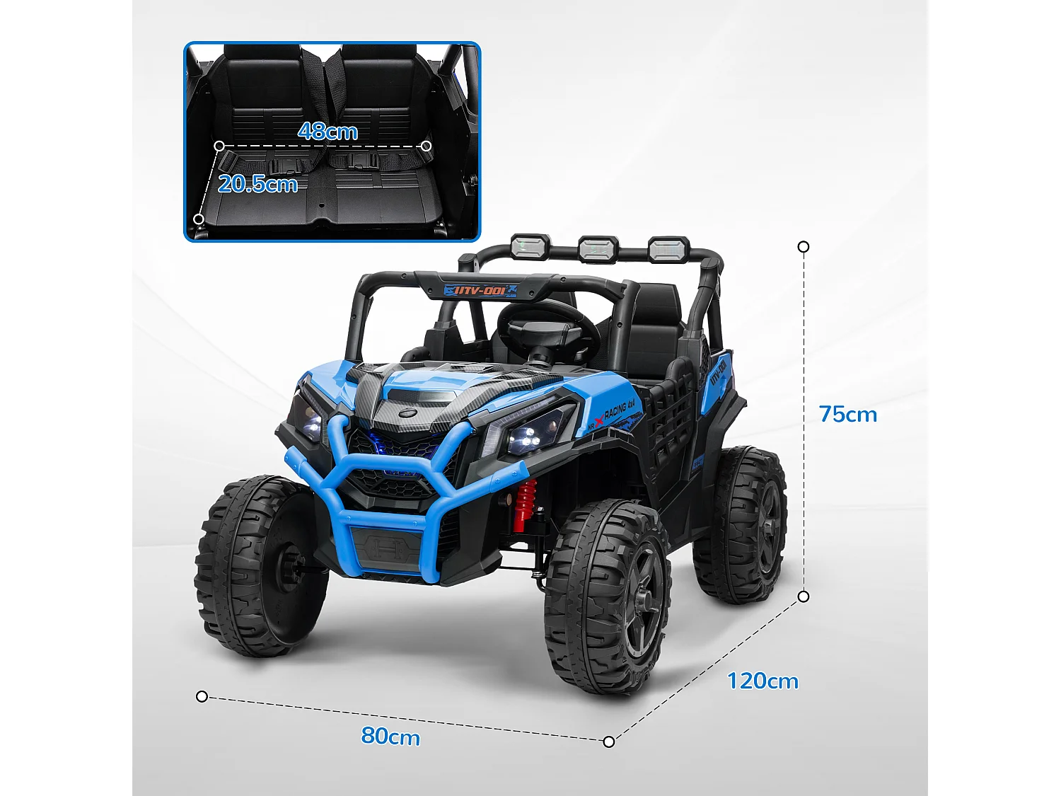 Macchina elettrica per bambini con telecomando e 3 velocità blu