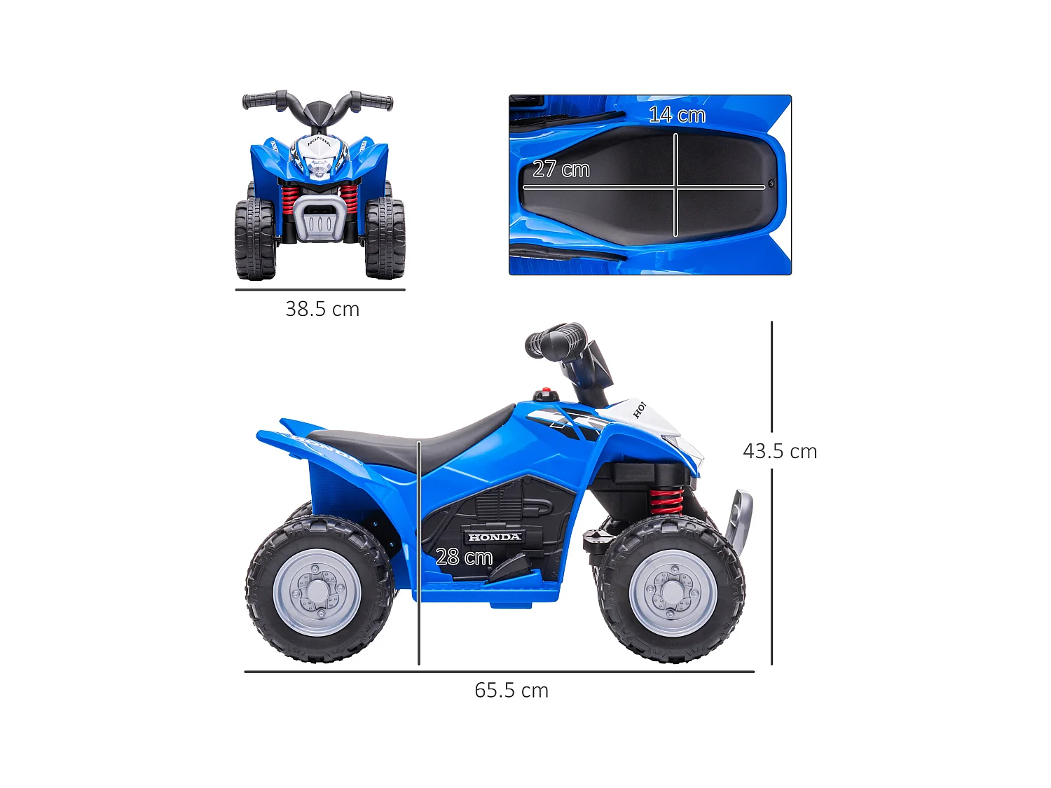 Quad elettrico per bambini 18-36 mesi velocità max 2.8km/h blu