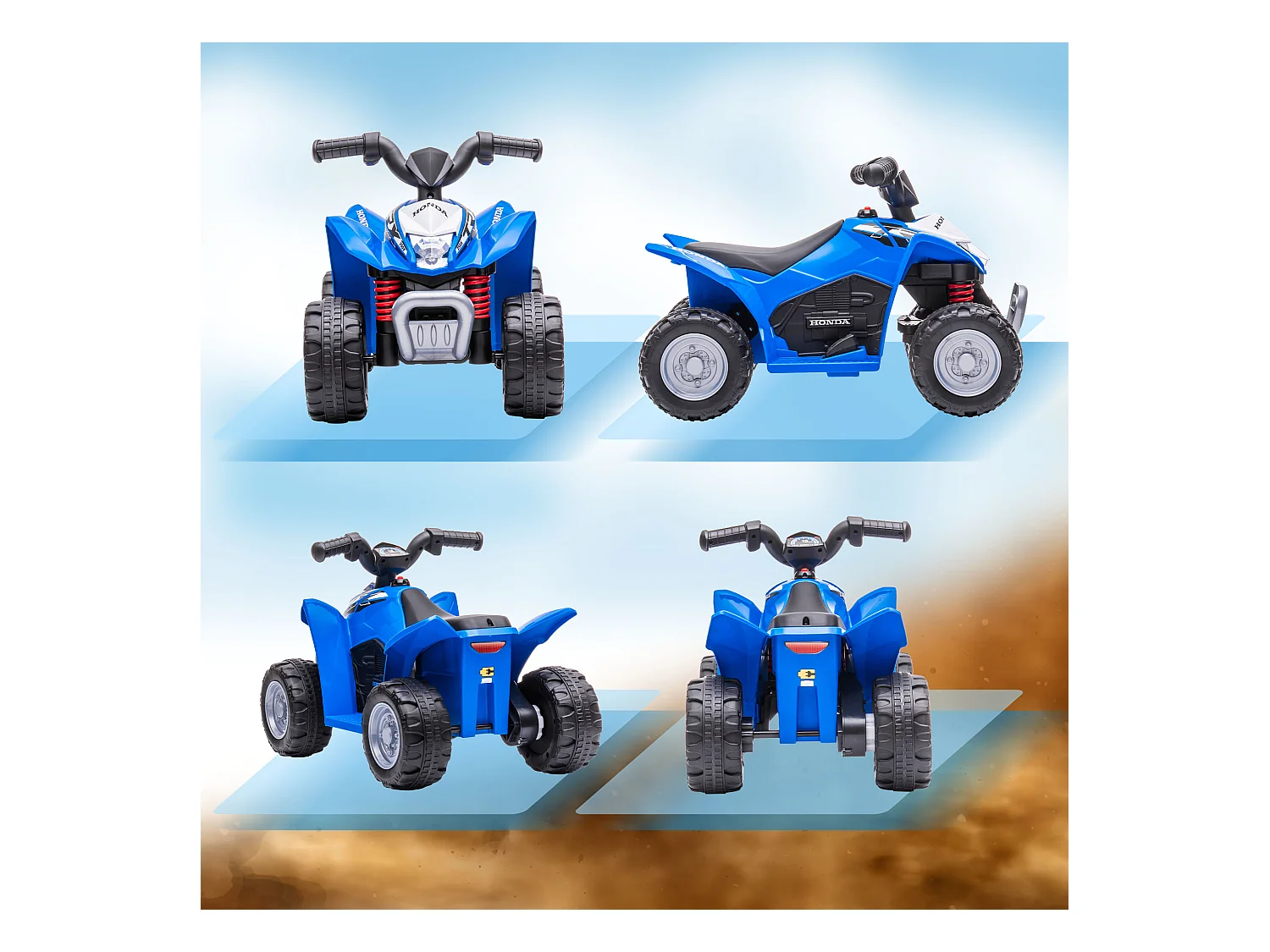 Quad elettrico per bambini 18-36 mesi velocità max 2.8km/h blu
