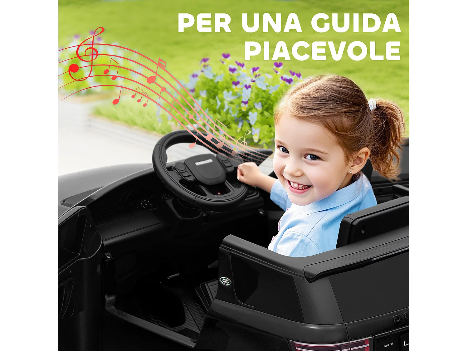 Macchina elettrica per bambini licenza land rover discovery nero